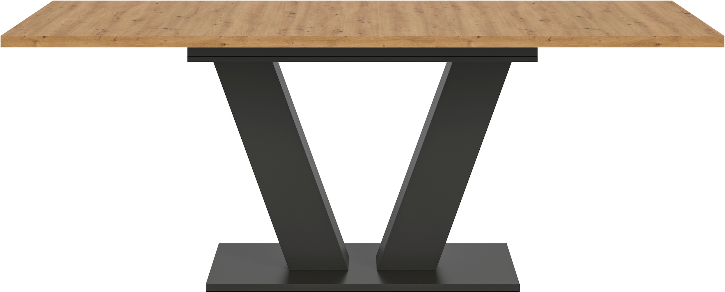 INOSIGN Esstisch »Motus, ausziehbar 150 -190 cm, inklusive 40 cm Einlegeplatte«, (Set, 1 St.), V-Gestell mit Bodenplatte, Tisch, Küchentisch, Esszimmer, Küche