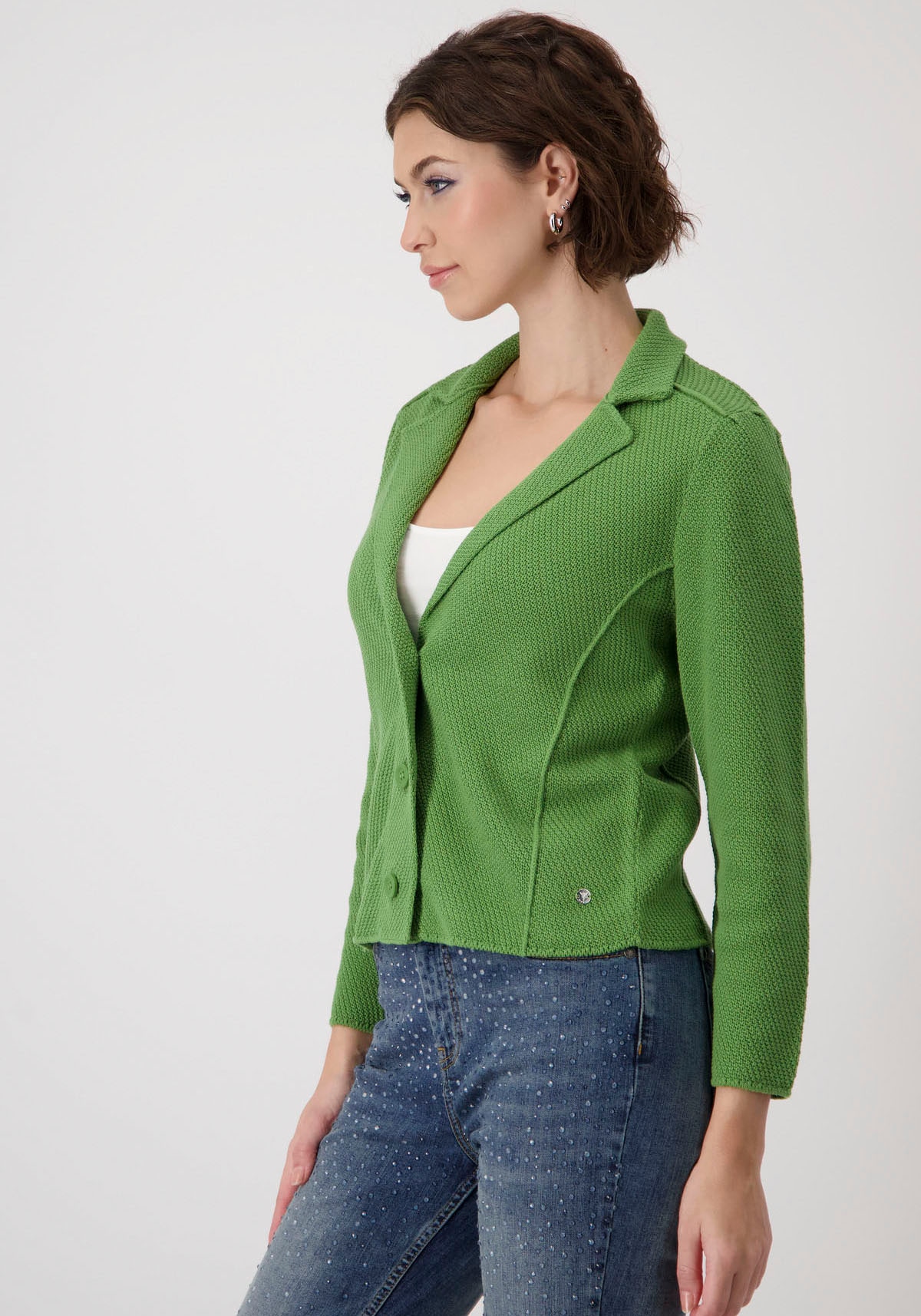 Monari Strickjacke, mit Reverskragen und Knöpfen