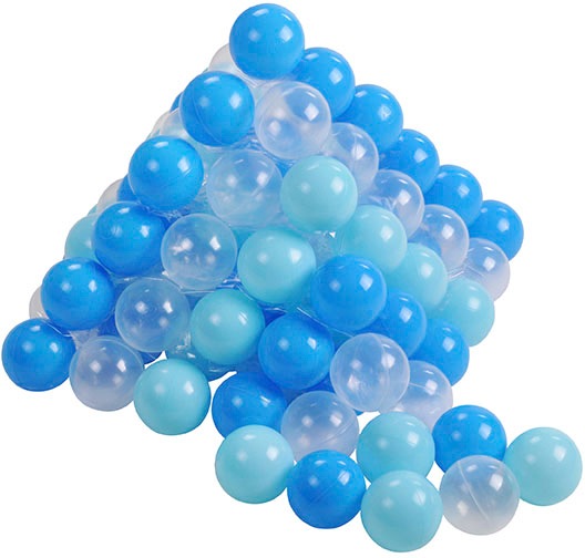 Knorrtoys® Bällebad-Bälle »100 Stück, soft blue/blue/transparent« 100 Stück