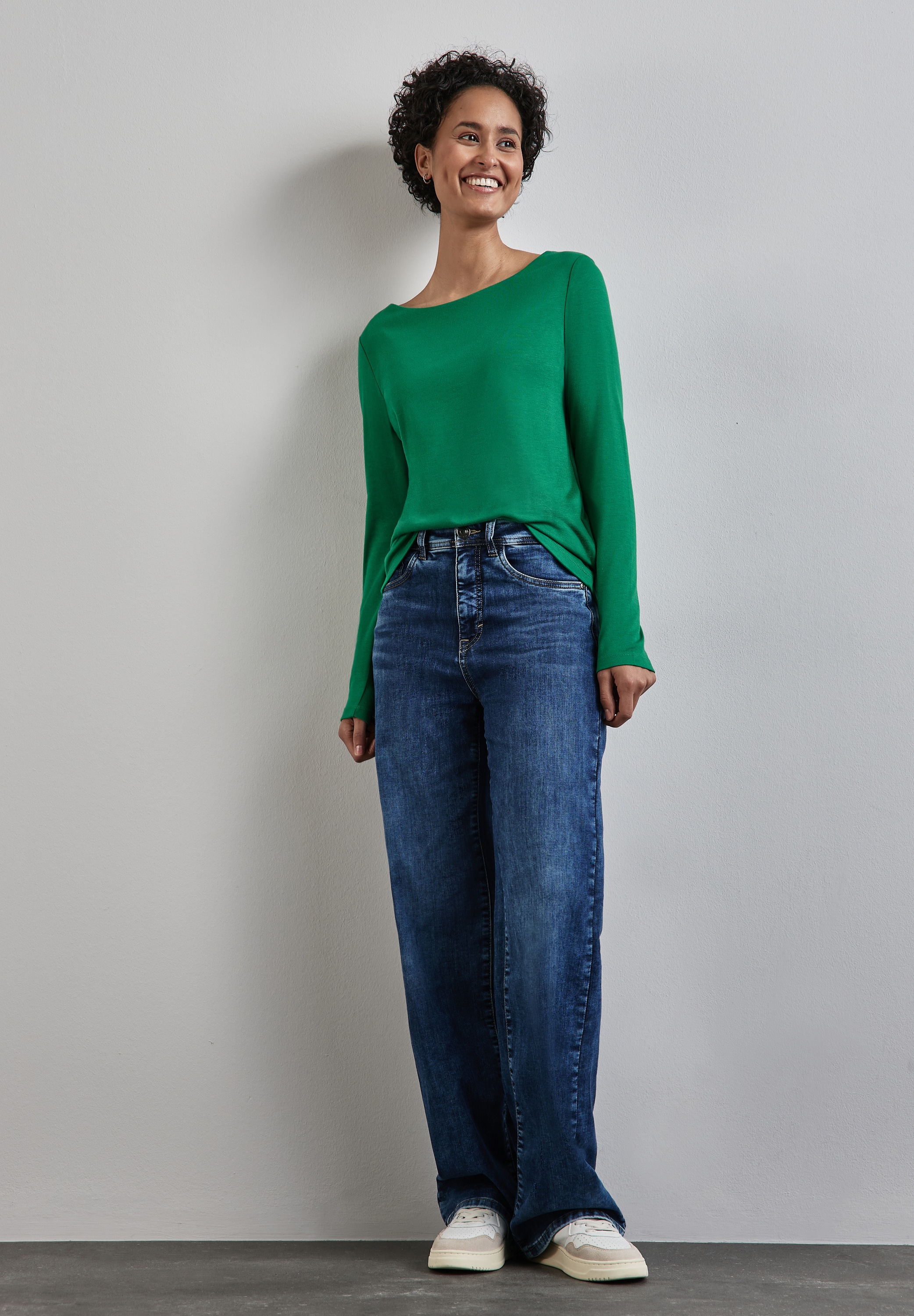 STREET ONE Langarmshirt »Style Lanea«, mit U-Boot Ausschnitt