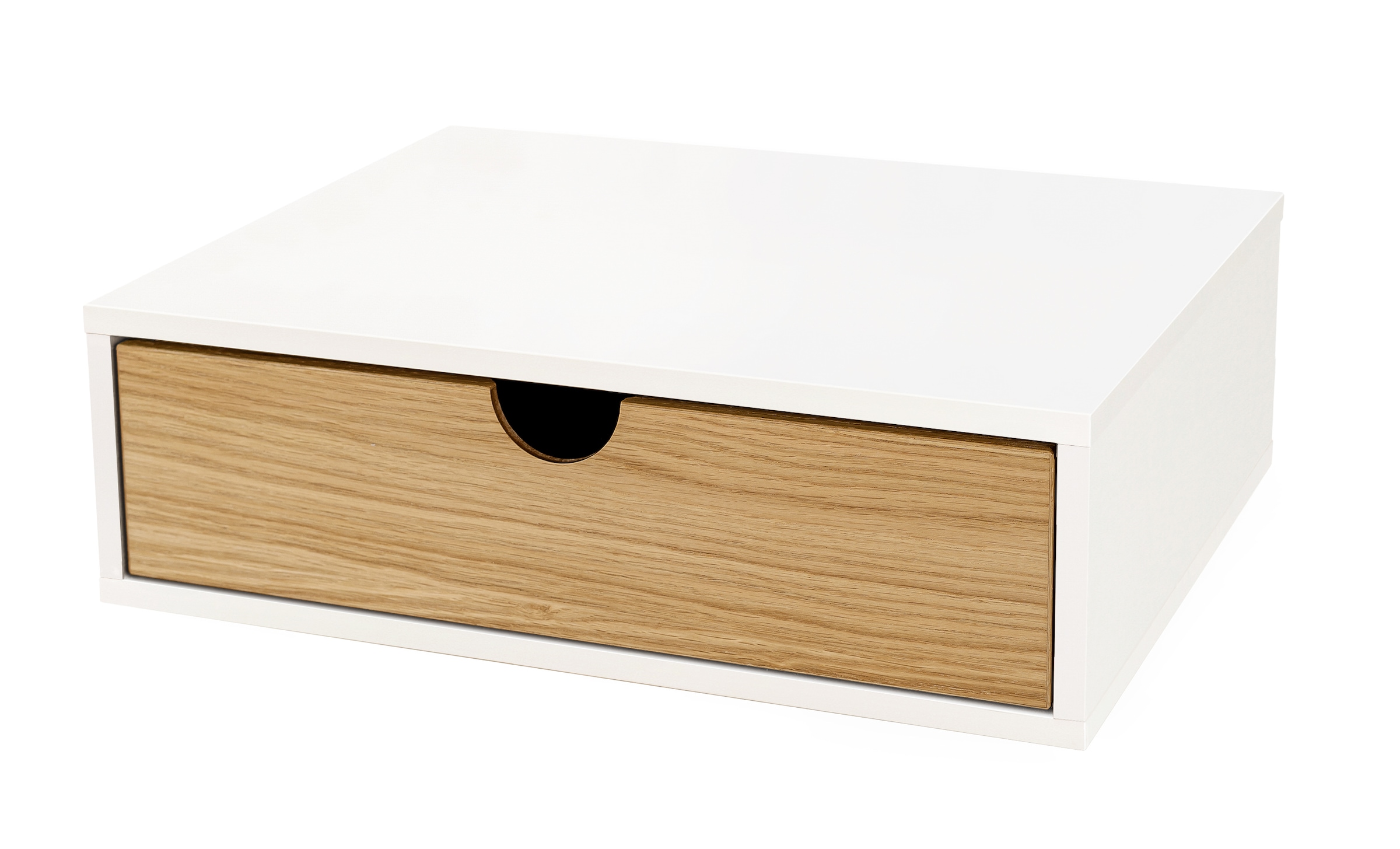Woodman Nachttisch »Farsta, Beistelltisch, Ablage mit Schublade«, Holzfurnier aus Eiche, Breite 40 cm, Wandmontage, FSC®