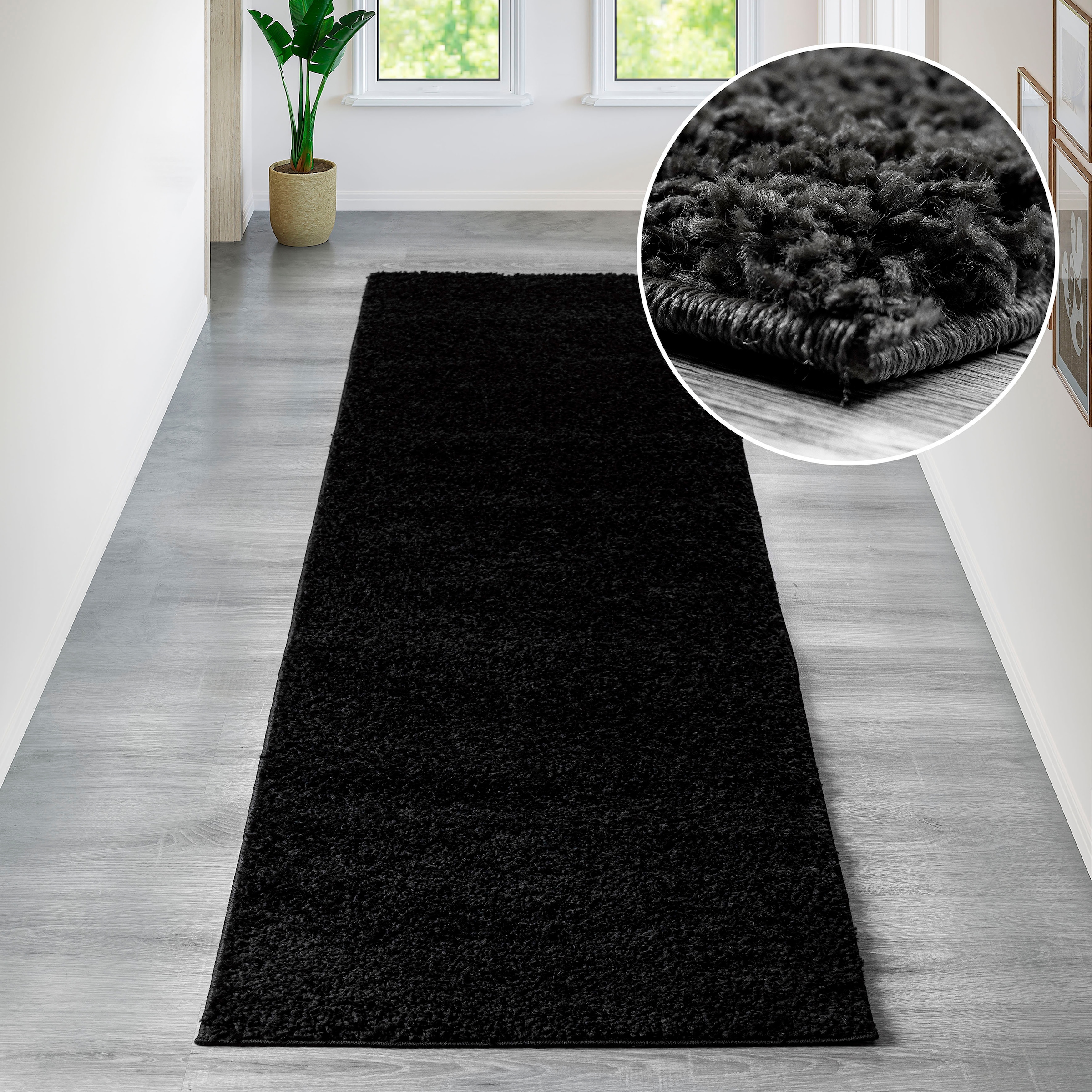 Bruno Banani Läufer »Shaggy Soft«, rechteckig, 30 mm Höhe, Läufer, Brücke, gewebt, Uni-Farben, besonders weich