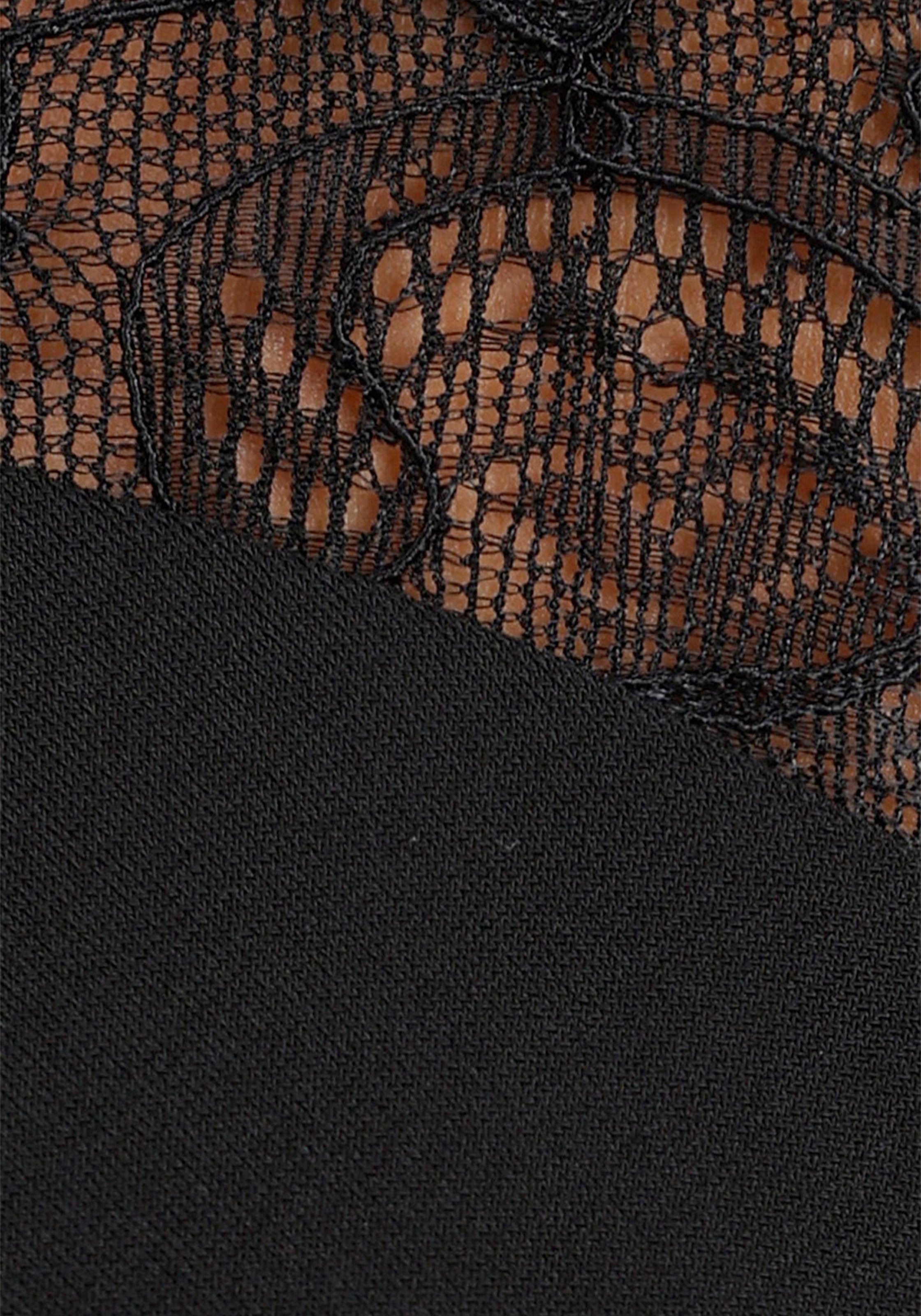 Melrose Jerseykleid, mit feinen Spitzenärmeln und geknotetem Ausschnitt