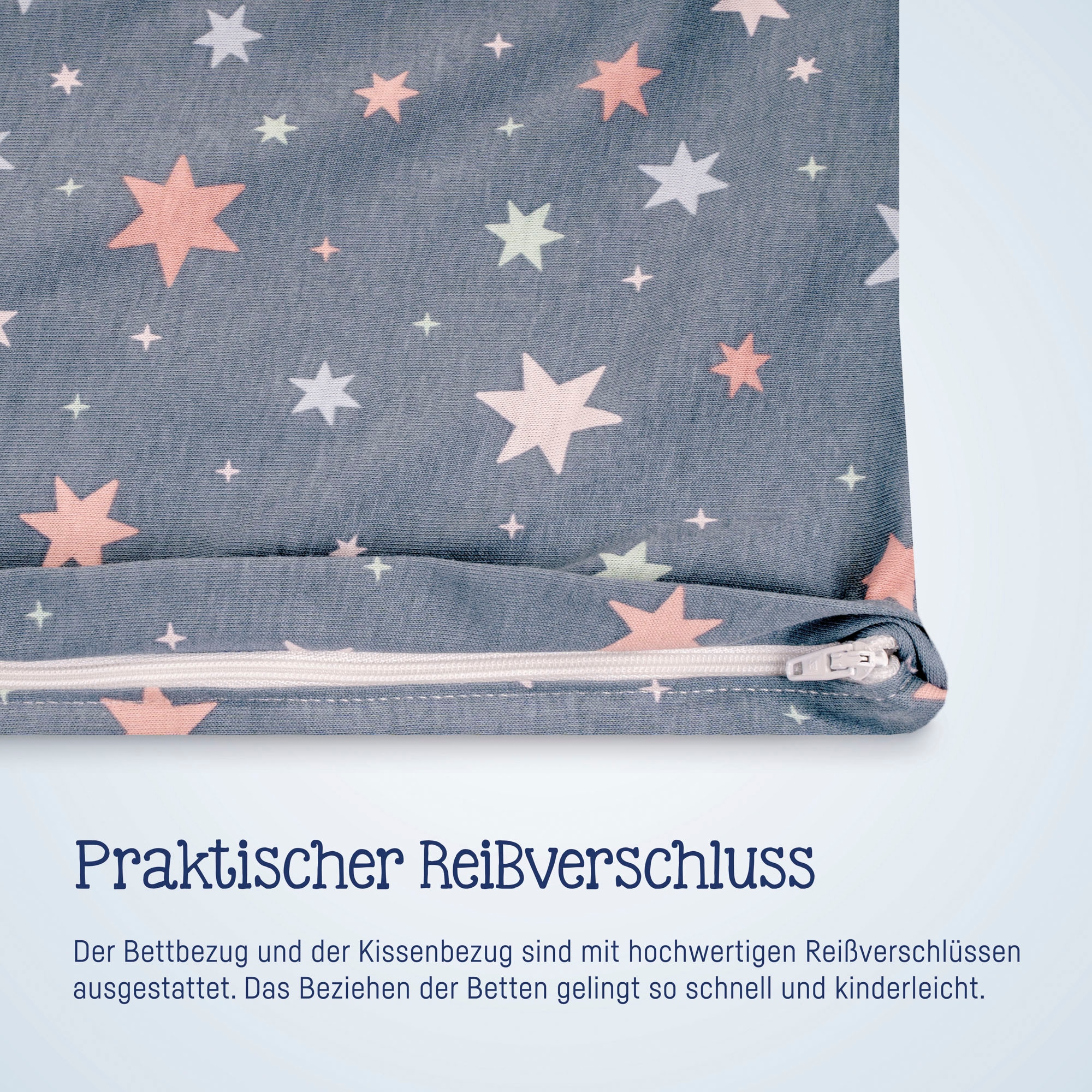 Julius Zöllner Kinderbettwäsche »Baby- und Kinderbettwäsche aus 100% Jersey-Baumwolle«, erhältlich in den Grössen 80x80+35x40cm und 100x135+40x60cm