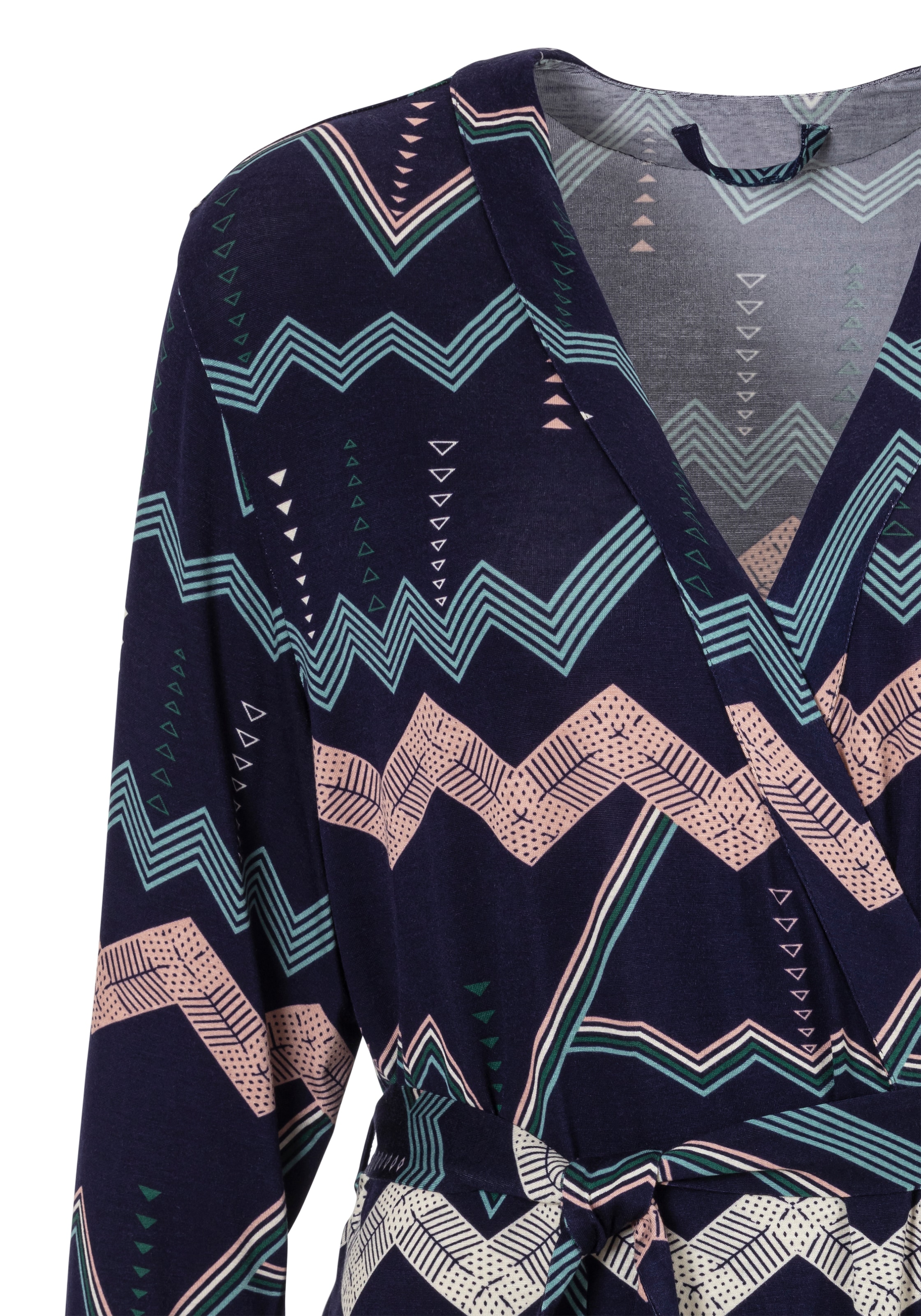 LASCANA Kimono, mit grafischem Zick-Zack Muster