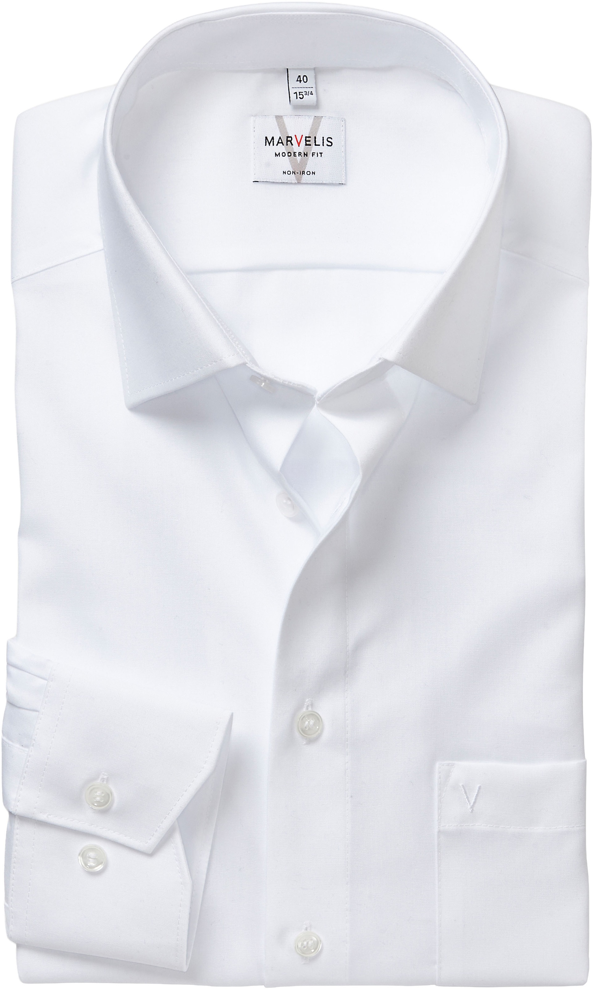 MARVELIS Langarmhemd, modern fit, verlängerter Arm, Businesshemd, New-Kentkragen