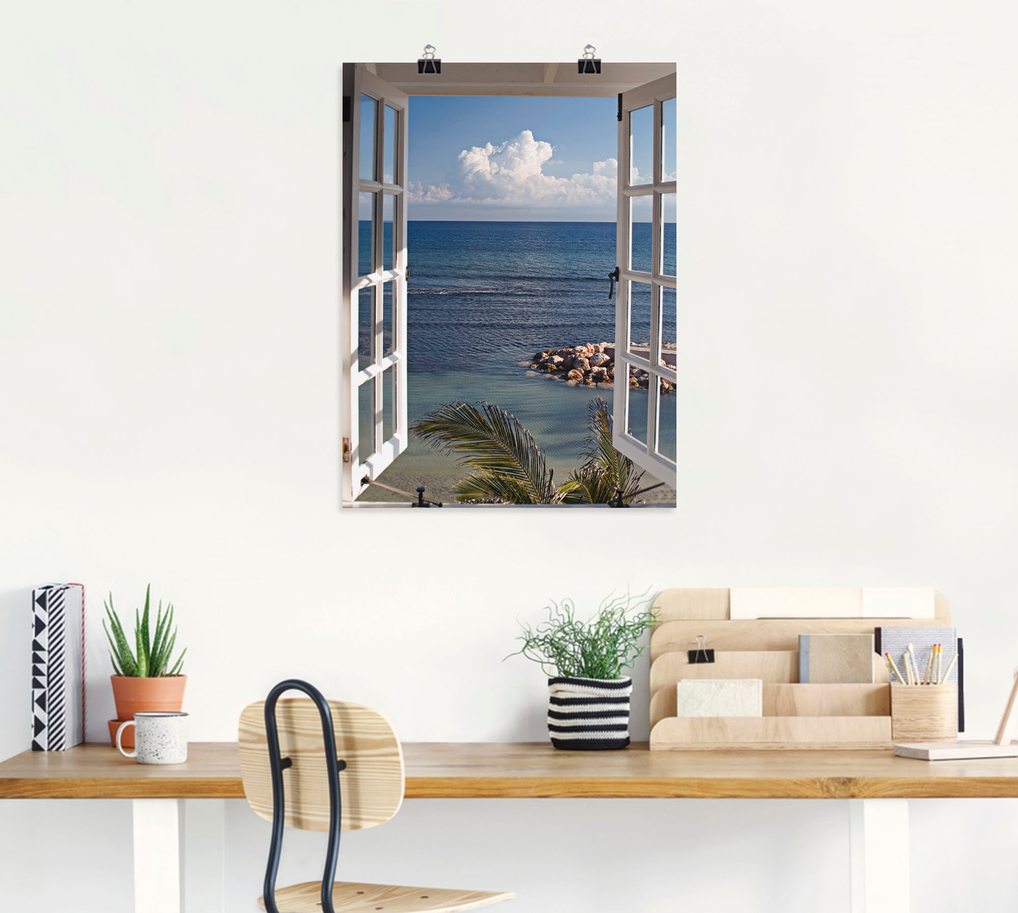 Artland Wandbild »Fenster zum Paradies«, Fensterblick, (1 St.), als Alubild, Outdoorbild, Leinwandbild, Poster, Wandaufkleber