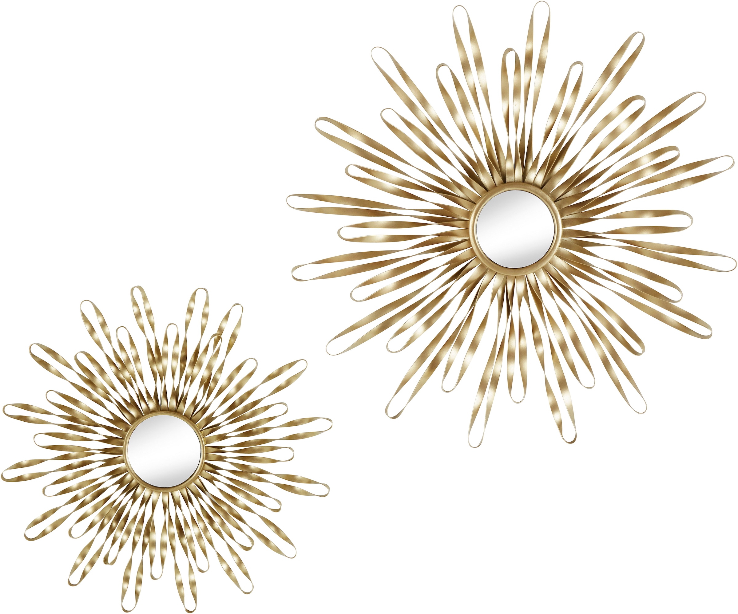 Leonique Wanddekoobjekt »Sonne, goldfarben«, (2er-Set), Landhaus, Metall
