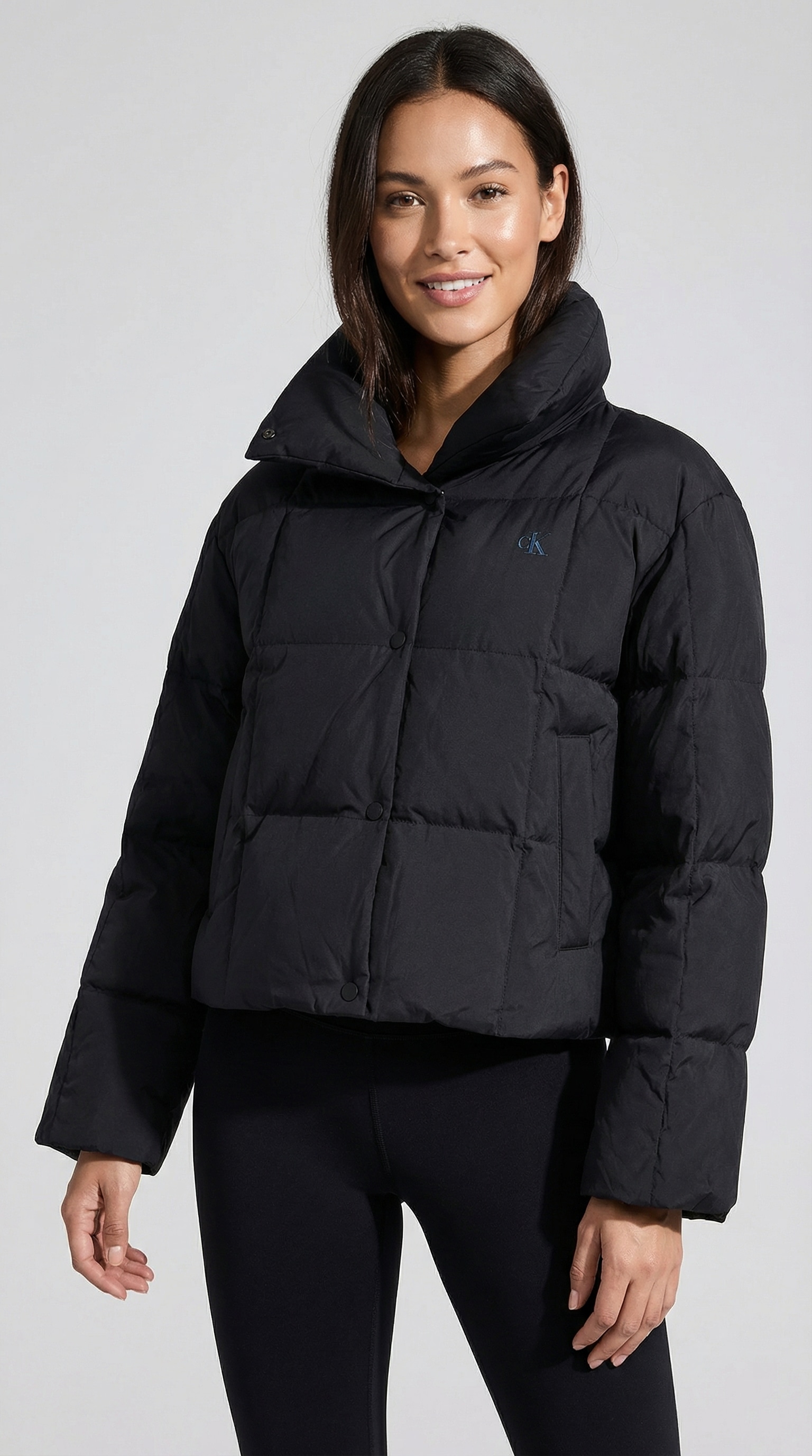 Calvin Klein Jeans Steppjacke »SHORT DOWN PUFFER« ohne Kapuze Mit Rundhalsausschnitt, regular fit
