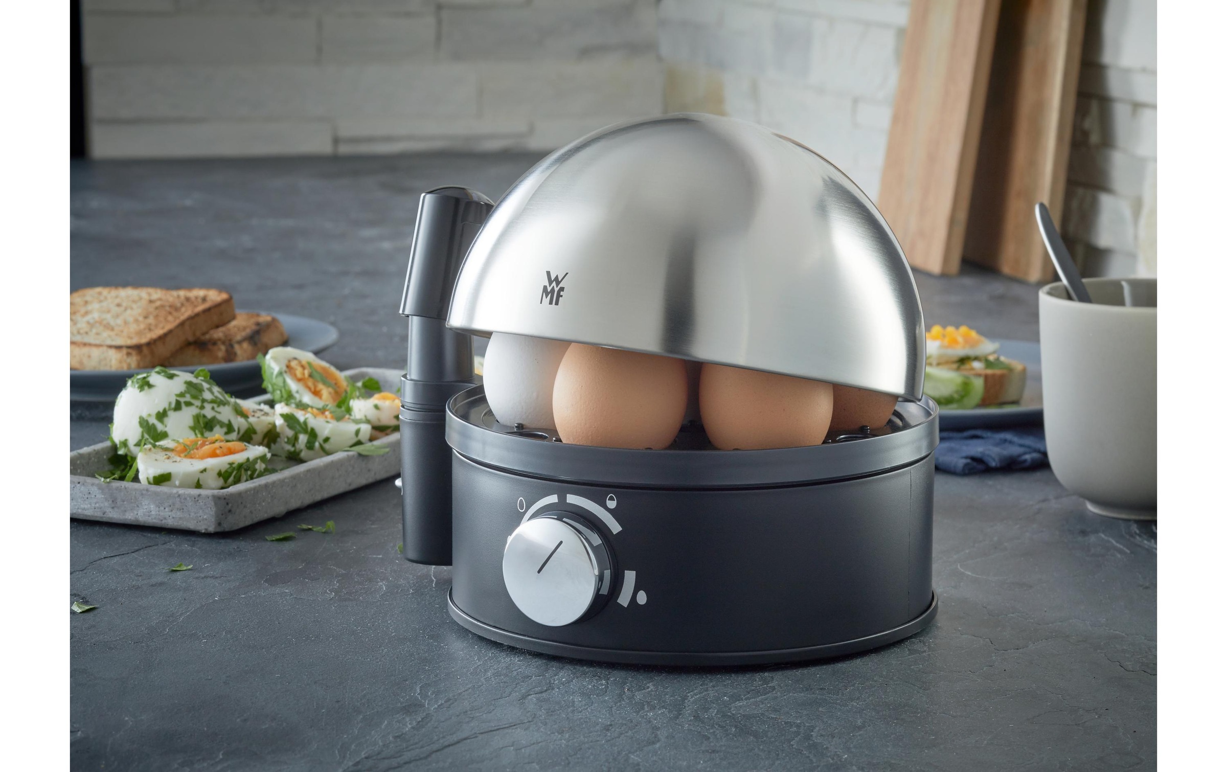 WMF Eierkocher »STELIO 7 Eier, Silber/Schwarz«, 350 W
