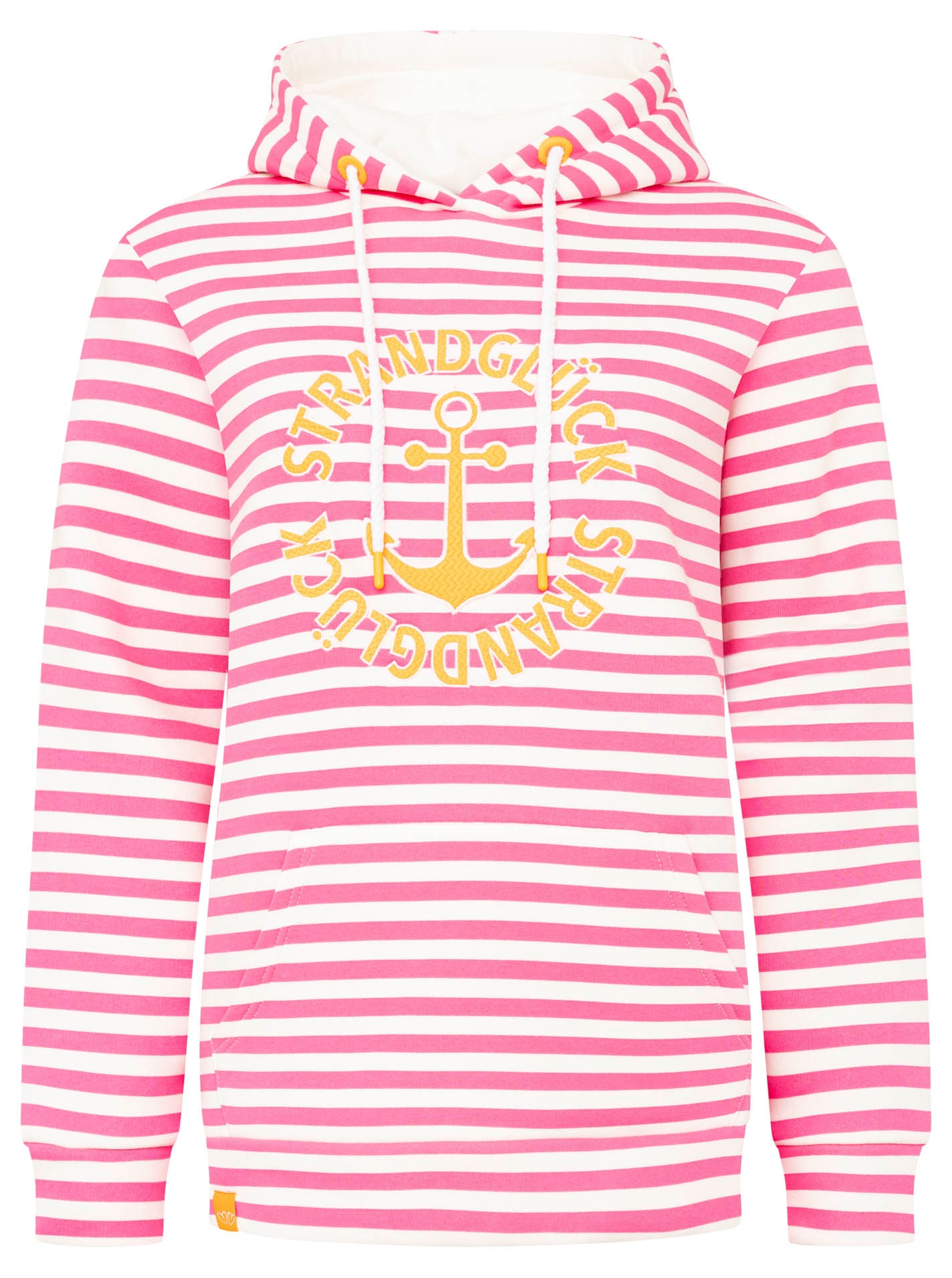 Zwillingsherz Kapuzensweatshirt »"Streifen Strandglück"«, gestreift, Stickererei vorne, Kordelzug; Tasche