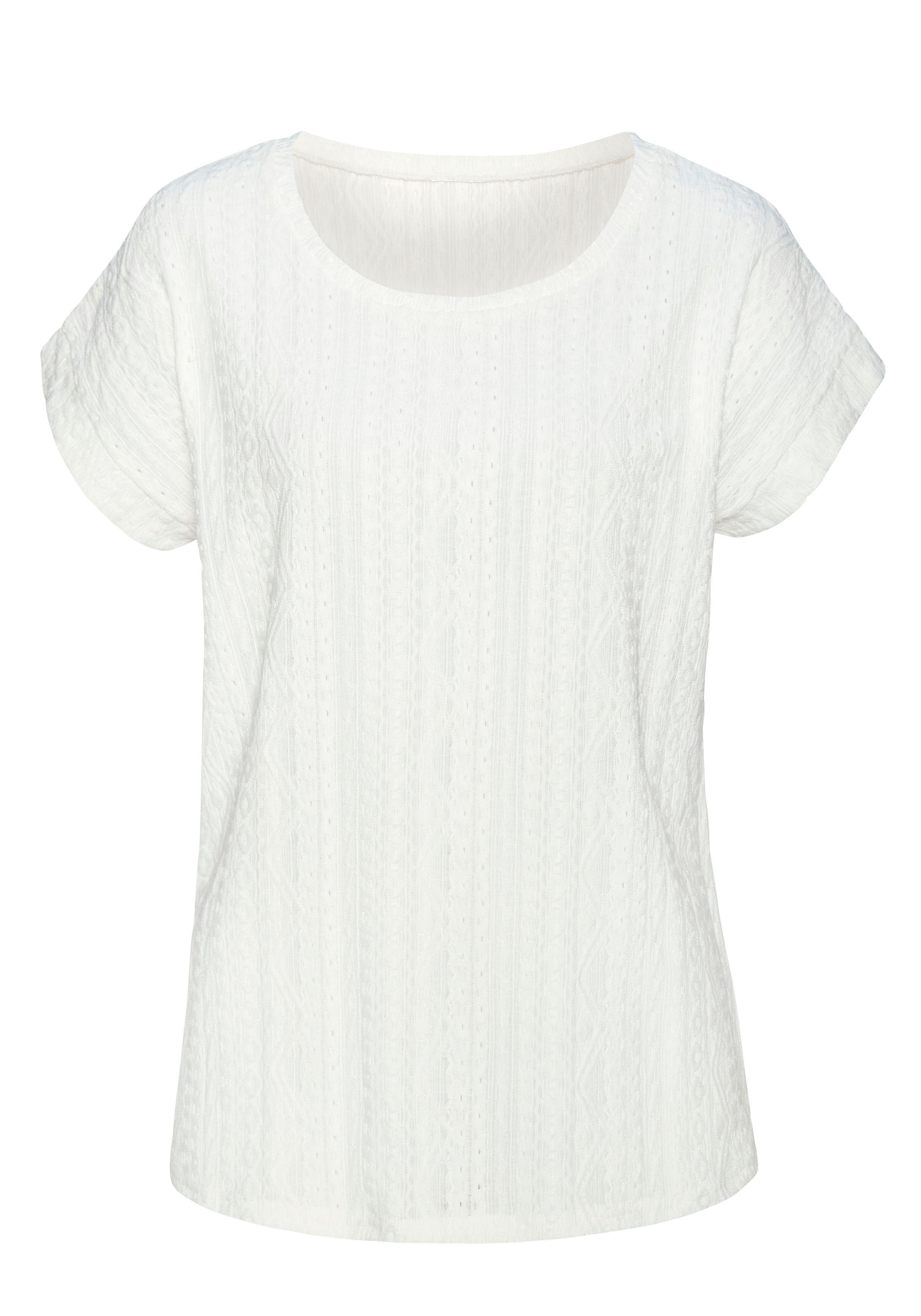 Vivance T-Shirt, mit modischem Jacquard-Muster