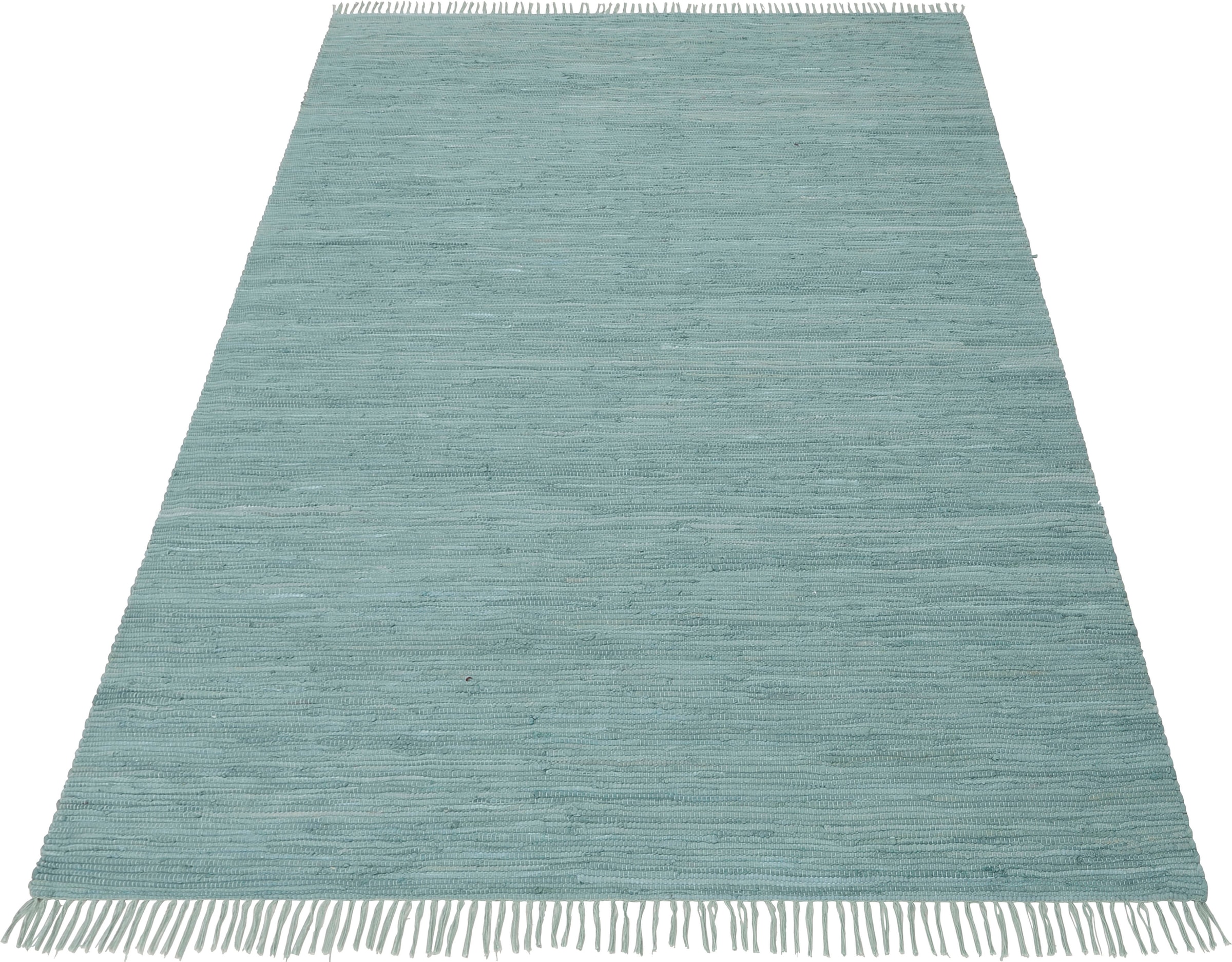 my home Teppich »Laurelie«, rechteckig, mit Fransen, 100% Baumwolle, einfarbiger... kaufen