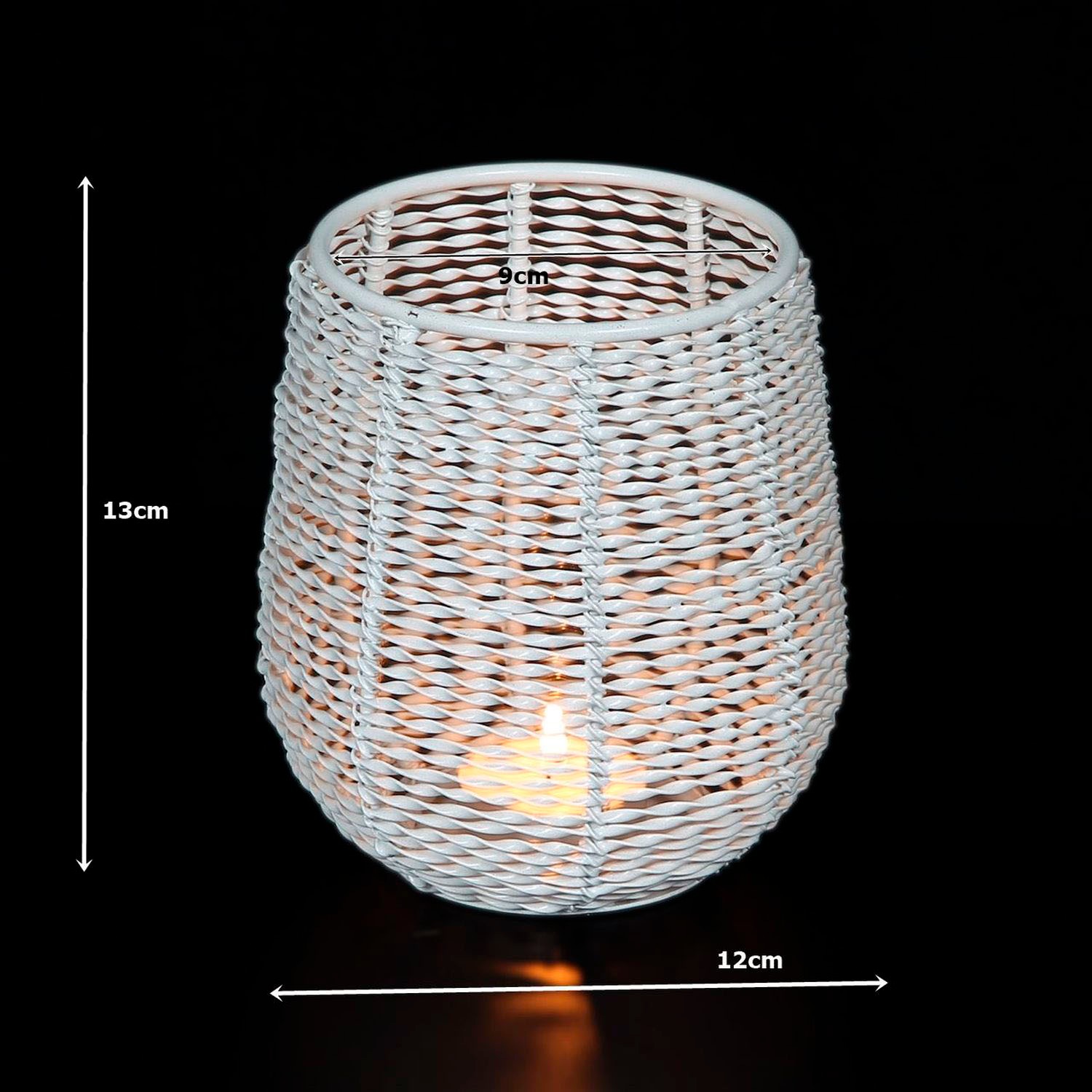 Ambiente Haus Kerzenlaterne »Kerzenhalter aus Draht Weiss - (H) 13 cm«, (1 St.)
