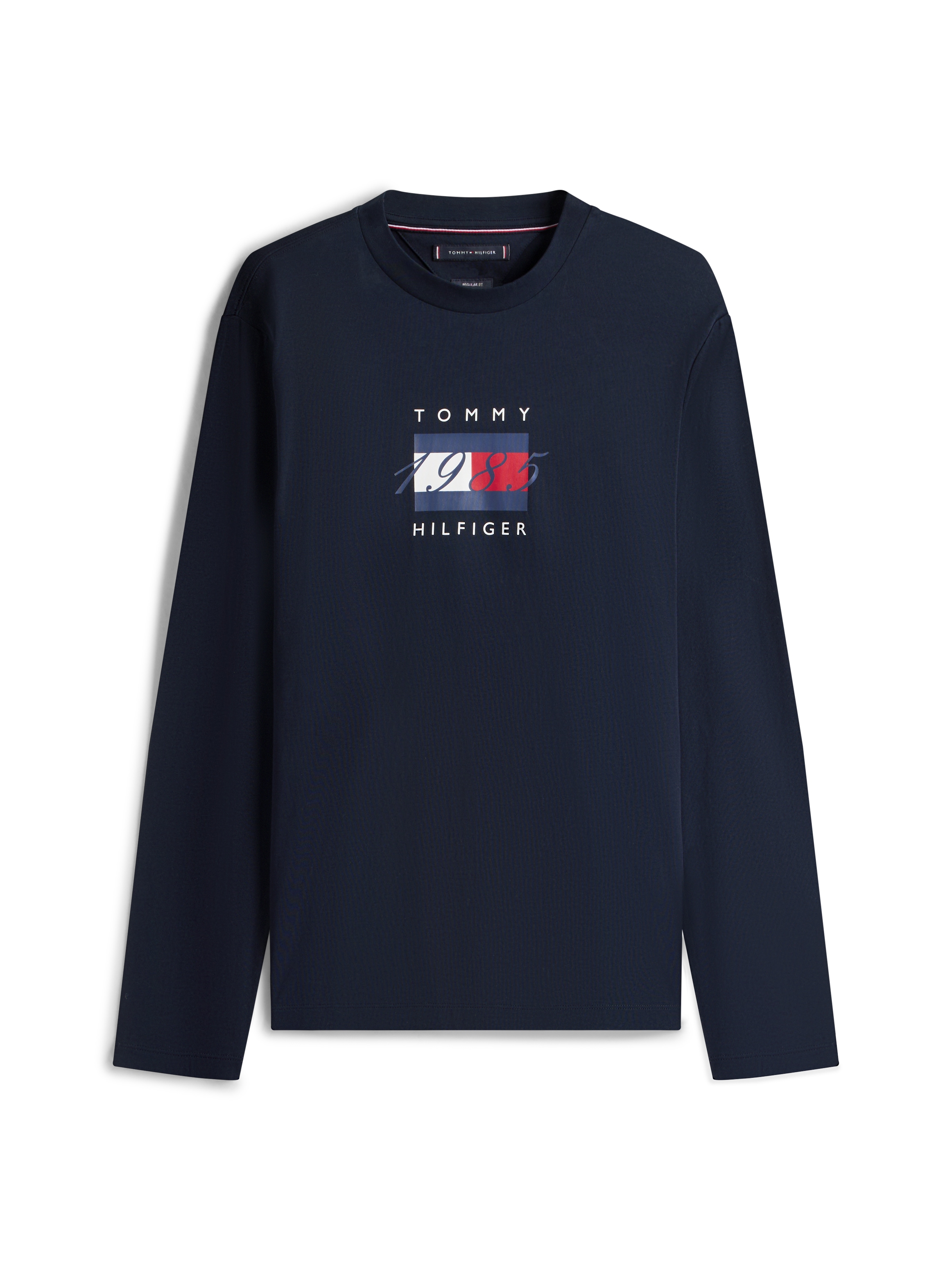 Tommy Hilfiger Langarmshirt »LINEAR FLAG GRAPHIC«, Jersey, Rundhals, Regular Fit, Longsleeve