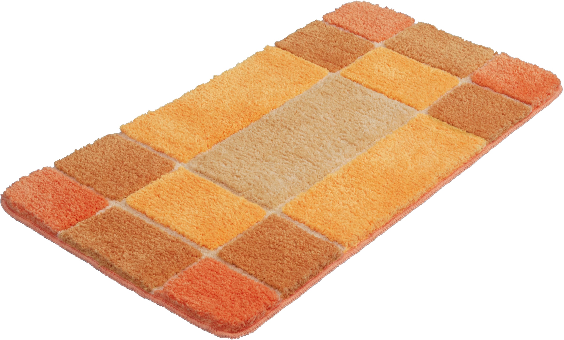 my home Badematte »Pia«, rutschhemmend beschichtet, strapazierfähig-fussbodenheizungsgeeignet-schnell trocknend, Badteppich, karierte Badematten, rechteckig, rund & als 3-tlg. Set