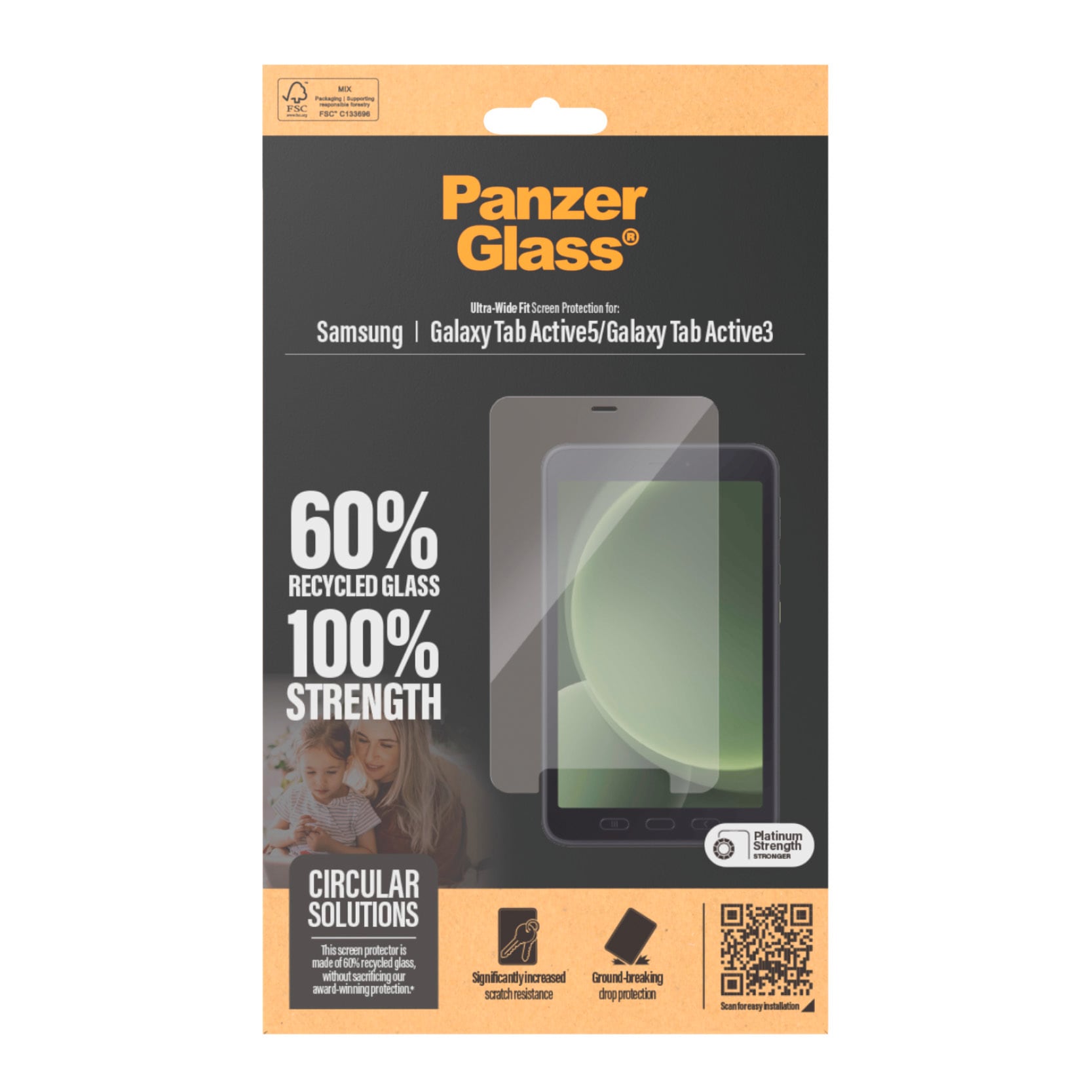 PanzerGlass Displayschutzglas »Ultra-Wide Fit Screen Protector«, für Samsung Galaxy Tab Active5 5G, Displayschutzfolie, Schutzfolie, Bildschirmschutz, kratz- & stossfest