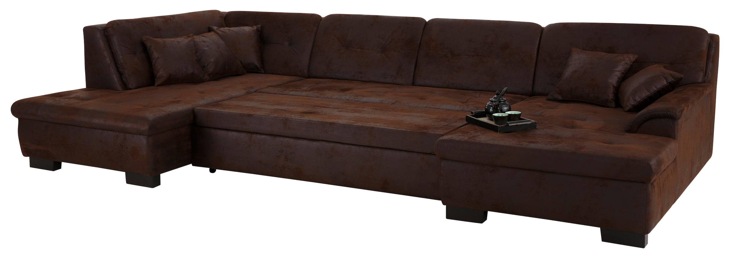 Home affaire Wohnlandschaft »Bergen zeitlos und elegant, U-Form«, wahlweise mit Bettfunktion