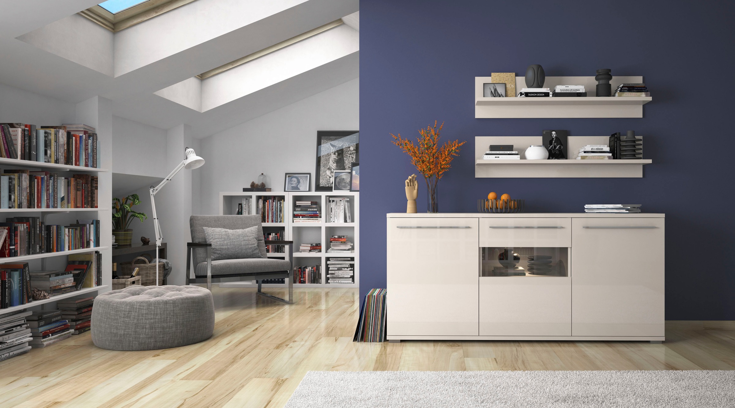Places of Style Kommode »Piano«, (H/B/T): 84,6/150/45,2cm), Hochglanz UV lackiert, Soft-Close Funktion