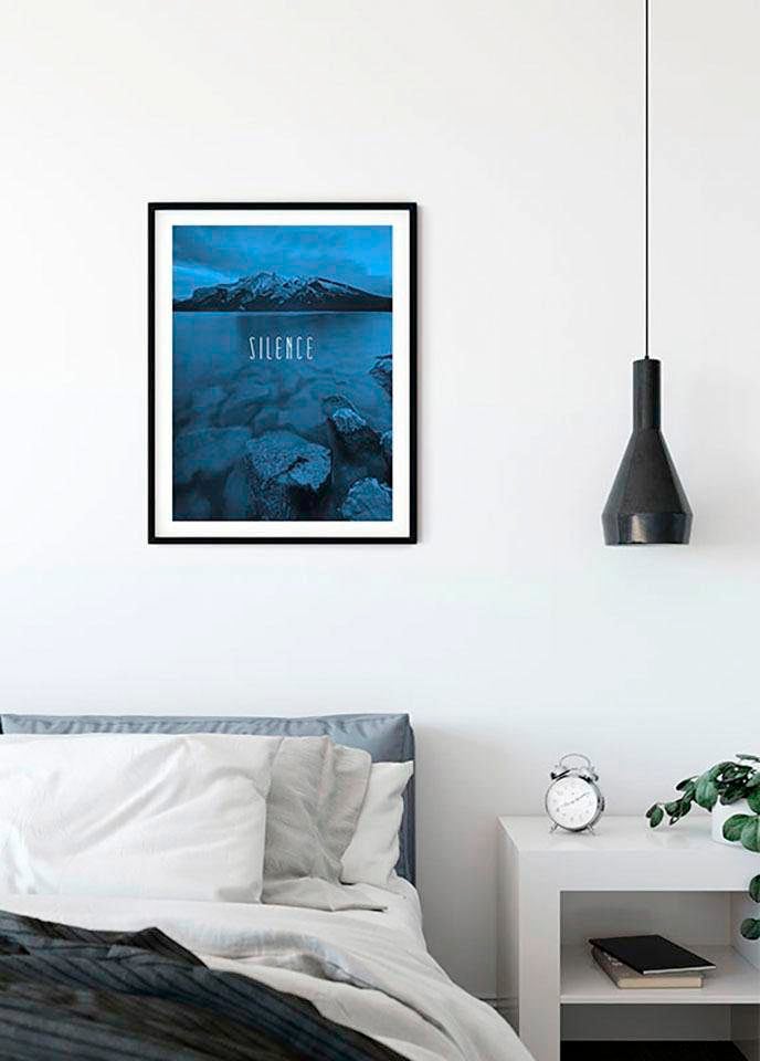 ❤ Komar Poster »Word Lake Silence Blue«, Natur, (Packung, 1 St.),  Kinderzimmer, Schlafzimmer, Wohnzimmer kaufen im Jelmoli-Online Shop