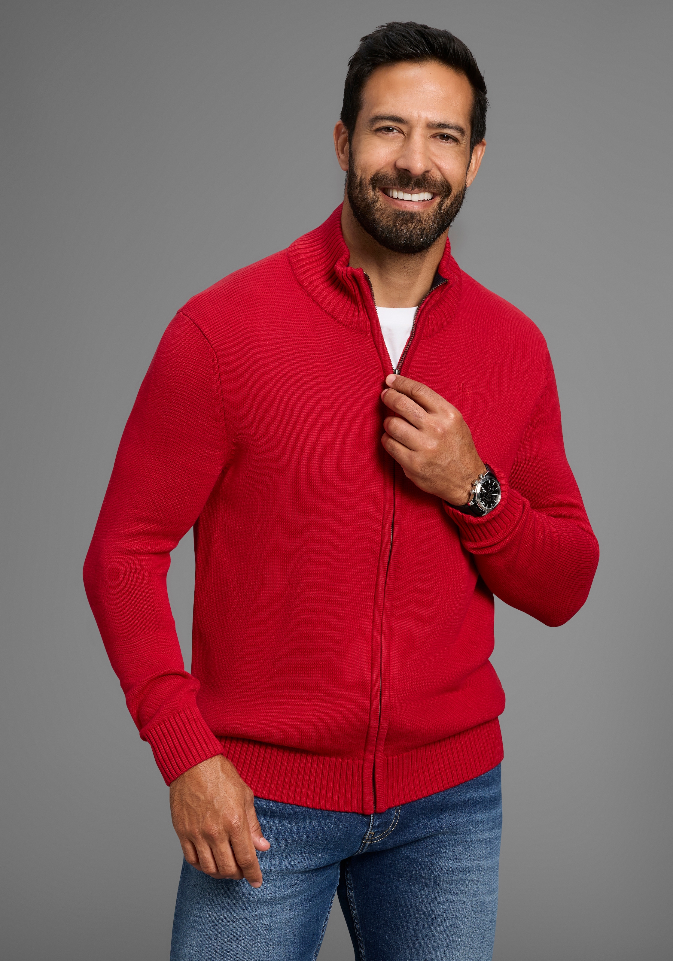 Mans World Strickjacke "neue Farben" aus Baumwollmischung