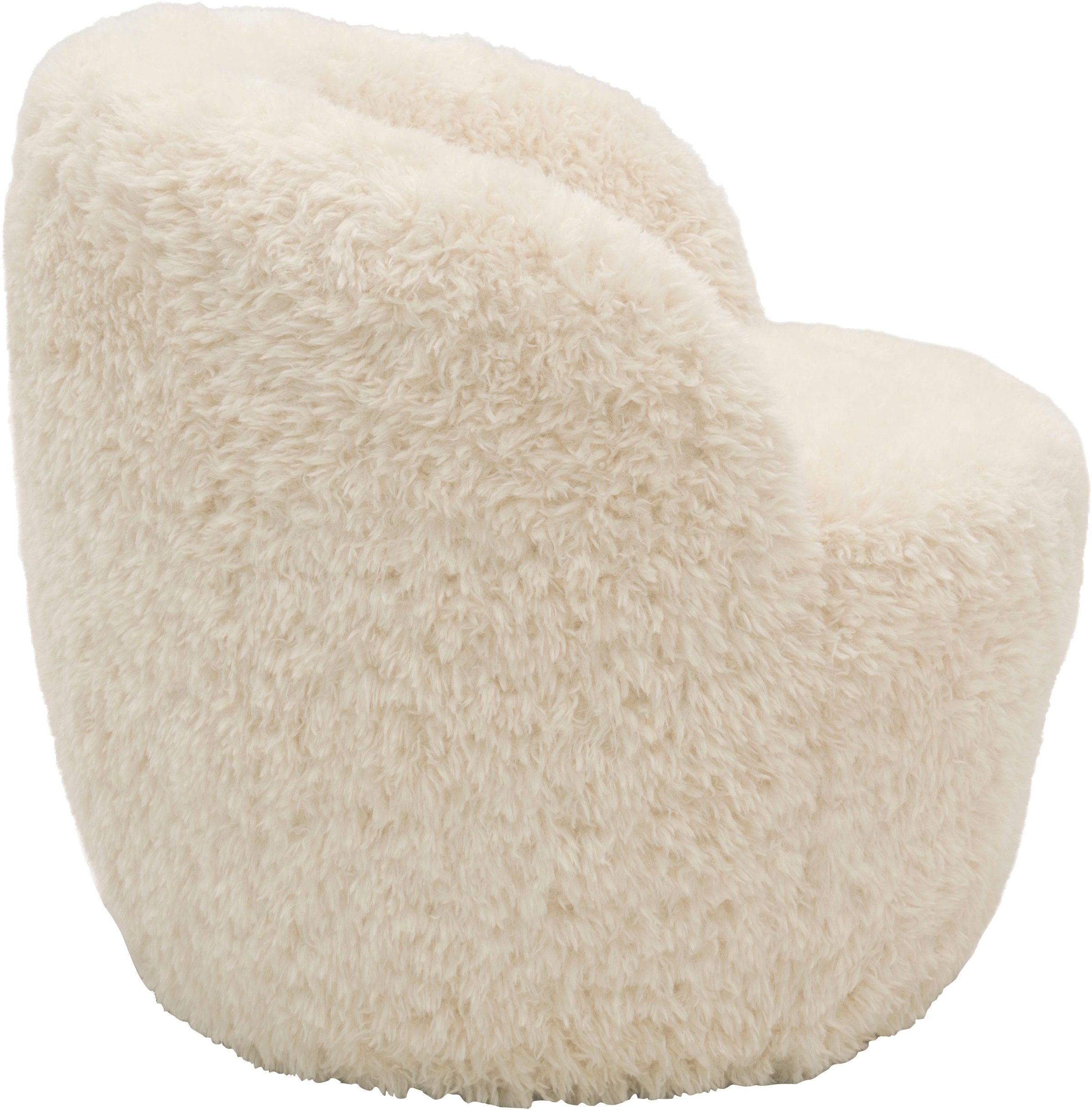 DOMO collection Sessel »Obidos moderner Loungesessel«, Flausch, creme