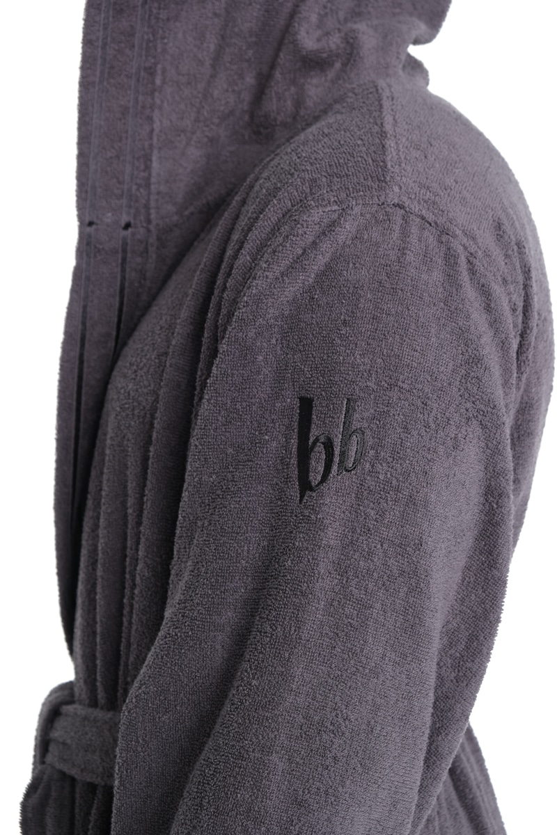 Bruno Banani Herrenbademantel »Clement, ideal für Sauna & Spa, Hotelbademantel, Morgenmantel«, (1 St.), 100% Baumwolle, einfarbig, glänzende Streifen-Bordüre, Taschen, S-4XL