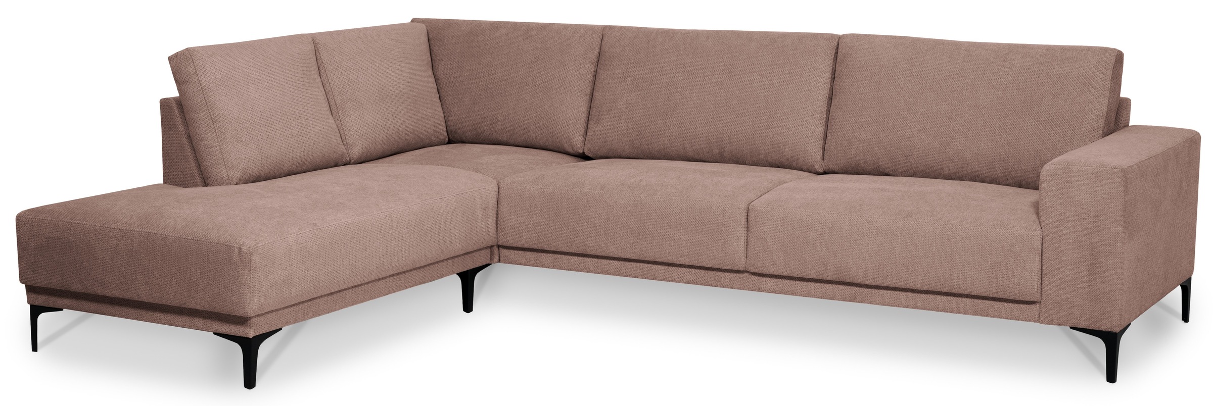 Places of Style Ecksofa »Xander, L-Form,«, Breite 289 cm, Webstoff, Soft-Touch Chenille, schwarze Metallfüsse