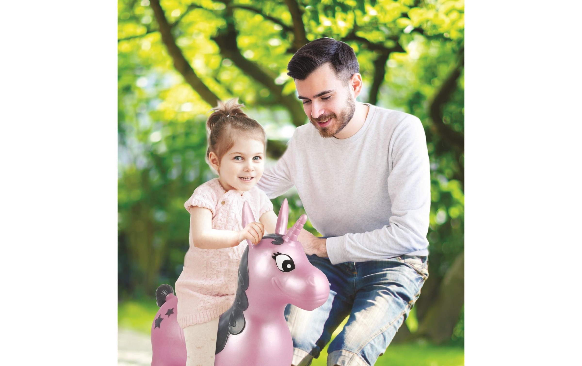 Lexibook® Hüpftier »Einhorn 50 cm«, Schnell aufzublasen mit der mitgelieferten Handpumpe