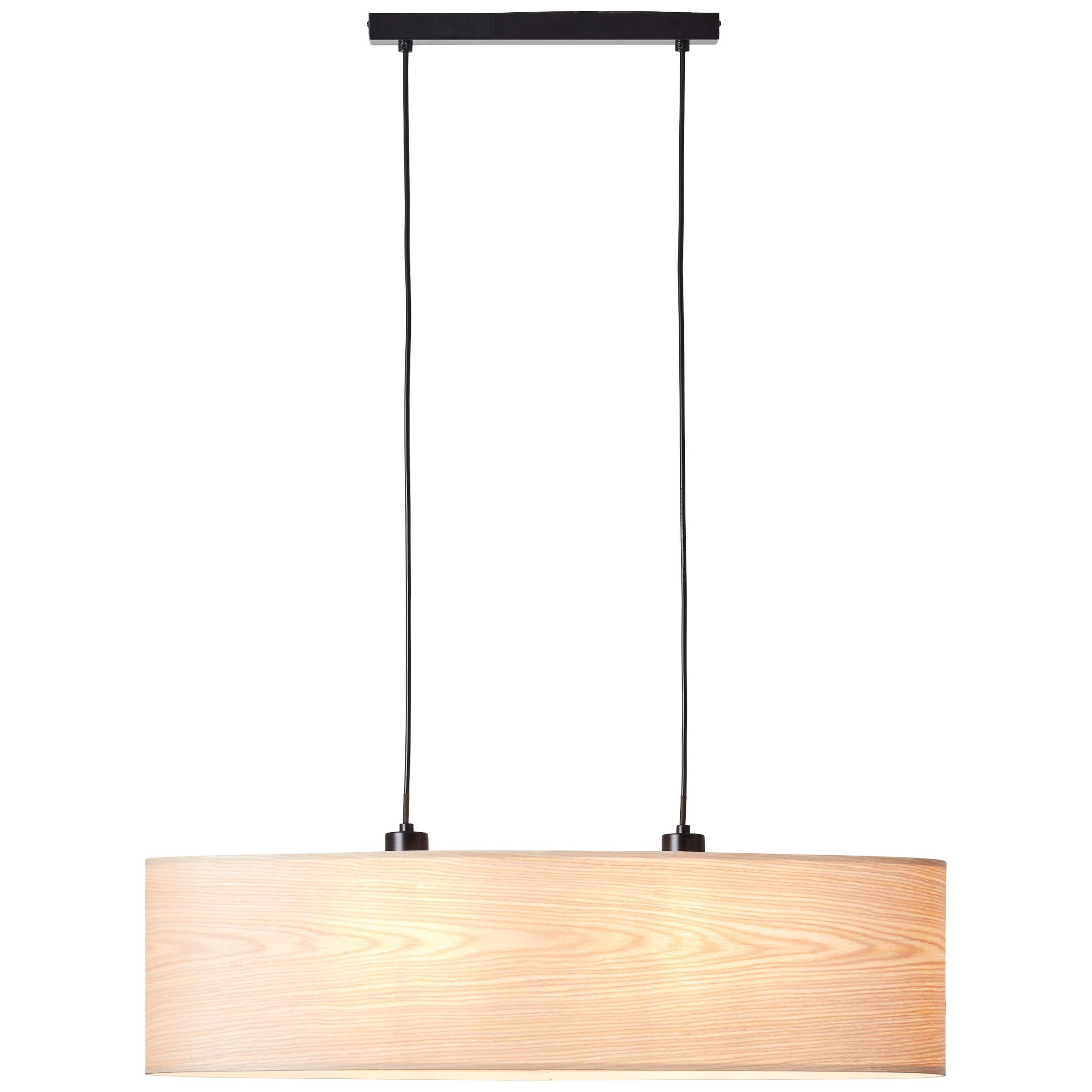 Brilliant Pendelleuchte »Romm«, 2 flammig, Leuchtmittel E27 ohne Leuchtmittel, 2flg oval holz hell/schwarz