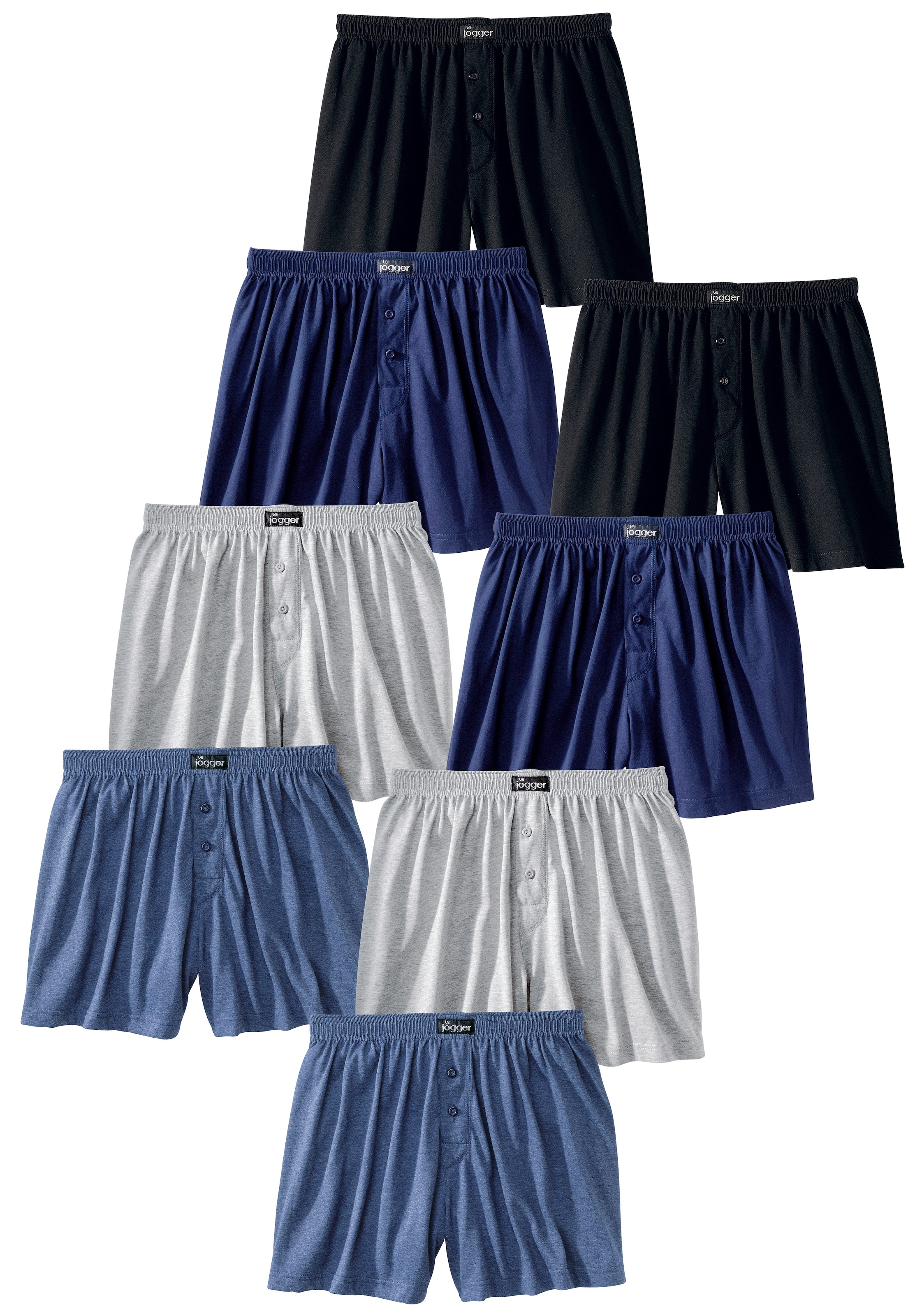 le jogger® Weiter Boxer, (Packung, 8 St.), aus angenehm weicher Baumwoll-Qualität