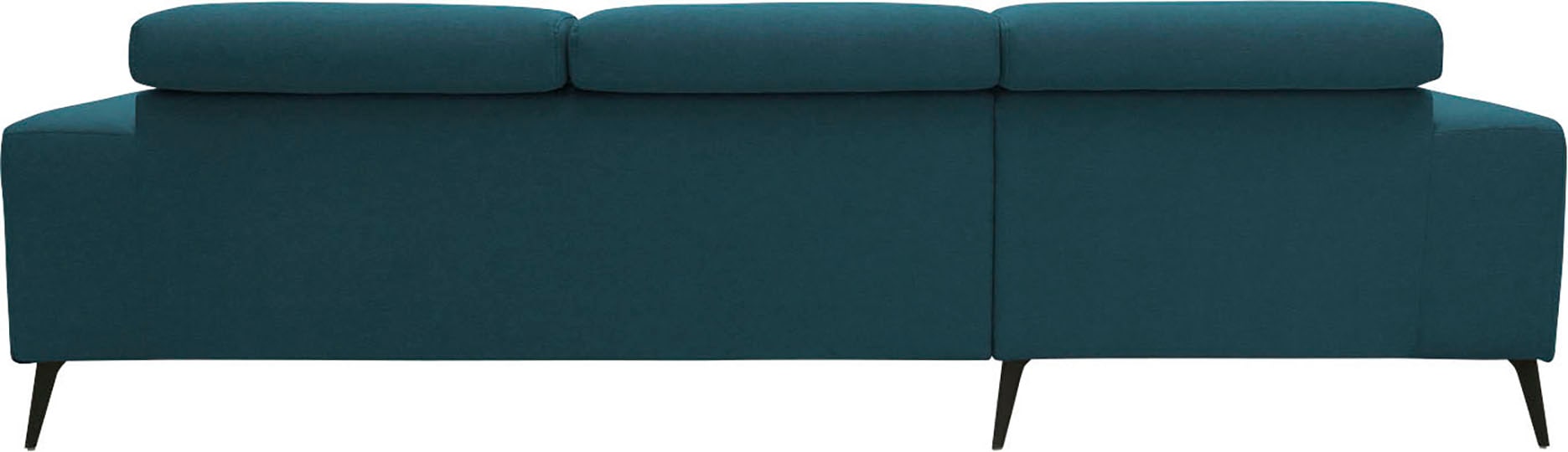 DOMO collection Ecksofa »Trento L-Form, mit Kufenfuss oder Einzelfuss«, wahlweise mit Kopfteilverstellung, Recamiere links/rechts bestellbar