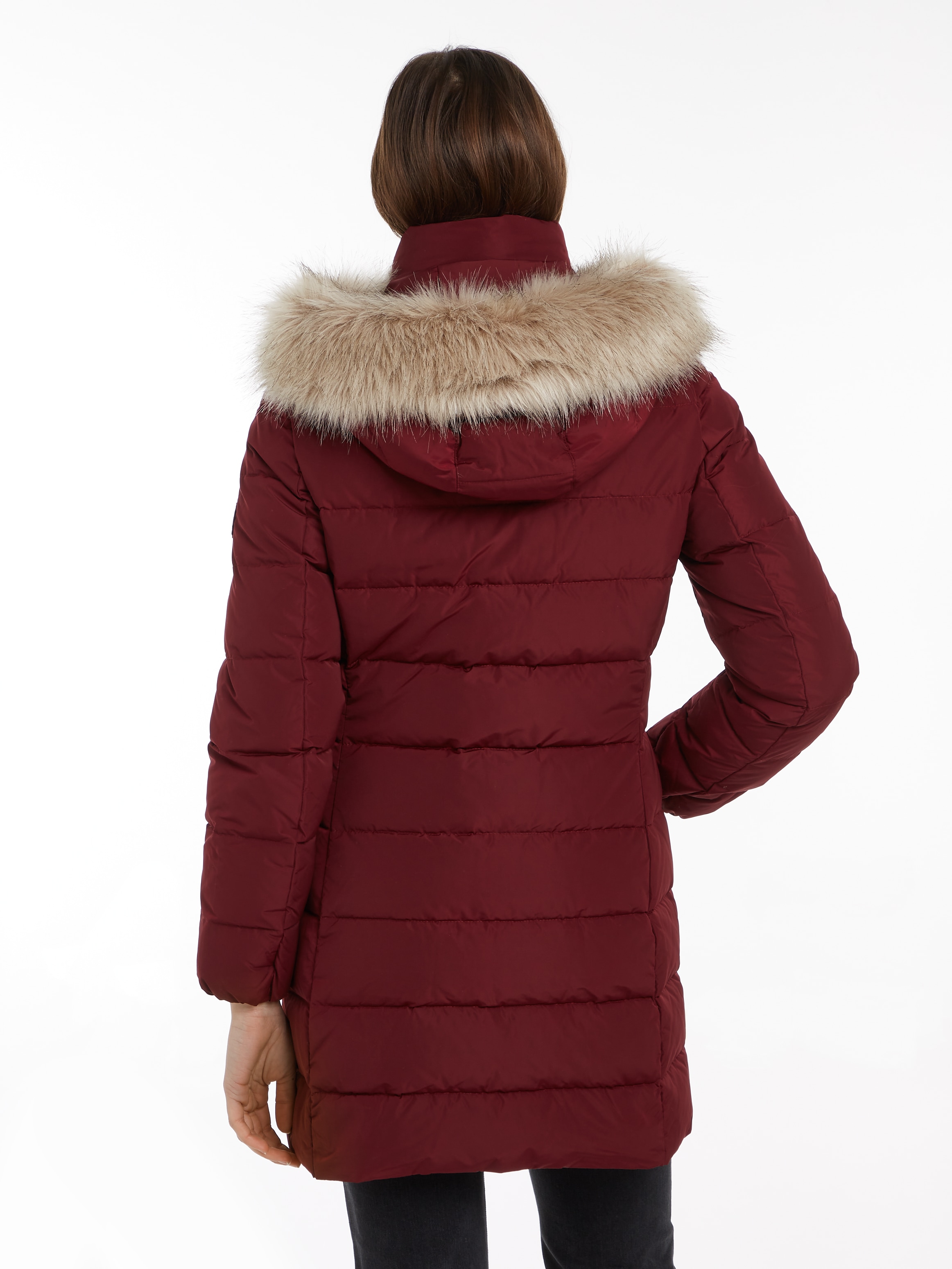 Tommy Hilfiger Steppmantel »HERITAGE DOWN TYRA COAT WITH FUR«, mit Fellimitat