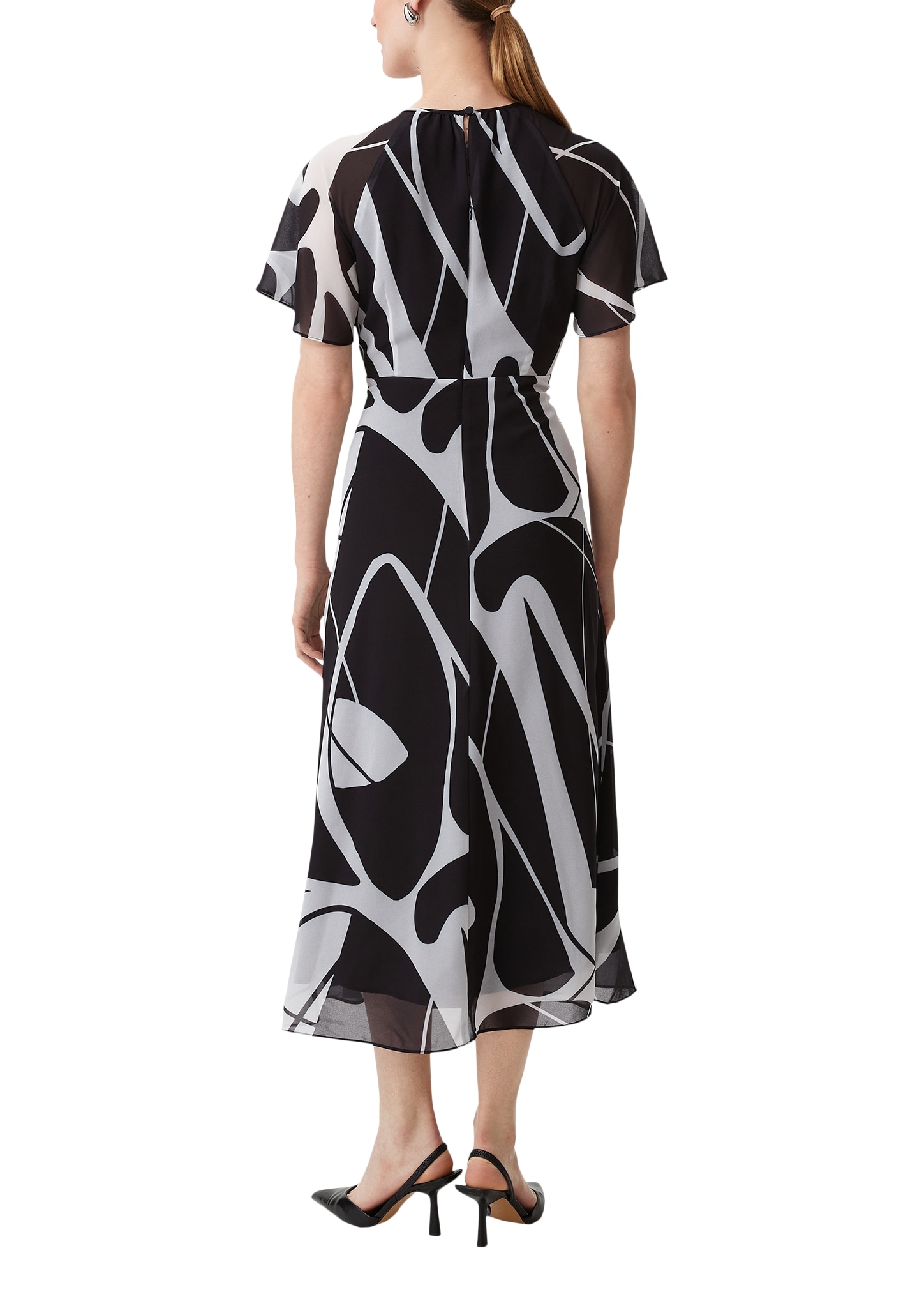 Comma Chiffonkleid, mit Allover-Druck