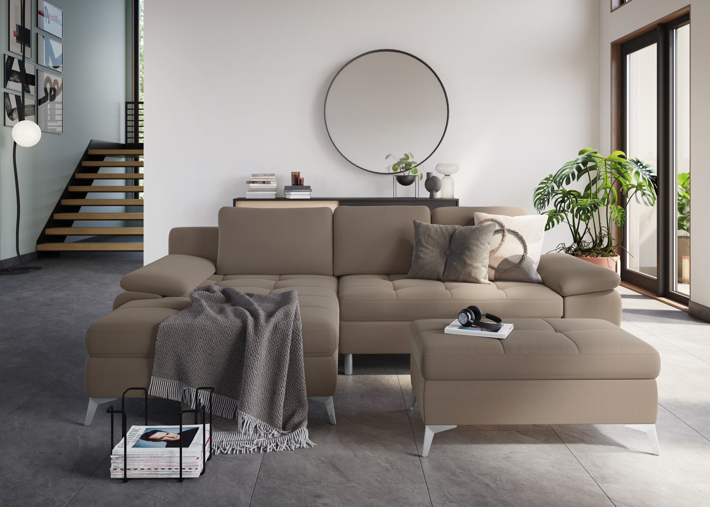 sit&more Ecksofa »Latigo L-Form«, mit Recamiere, wahlweise mit Bettfunktion und Bettkasten