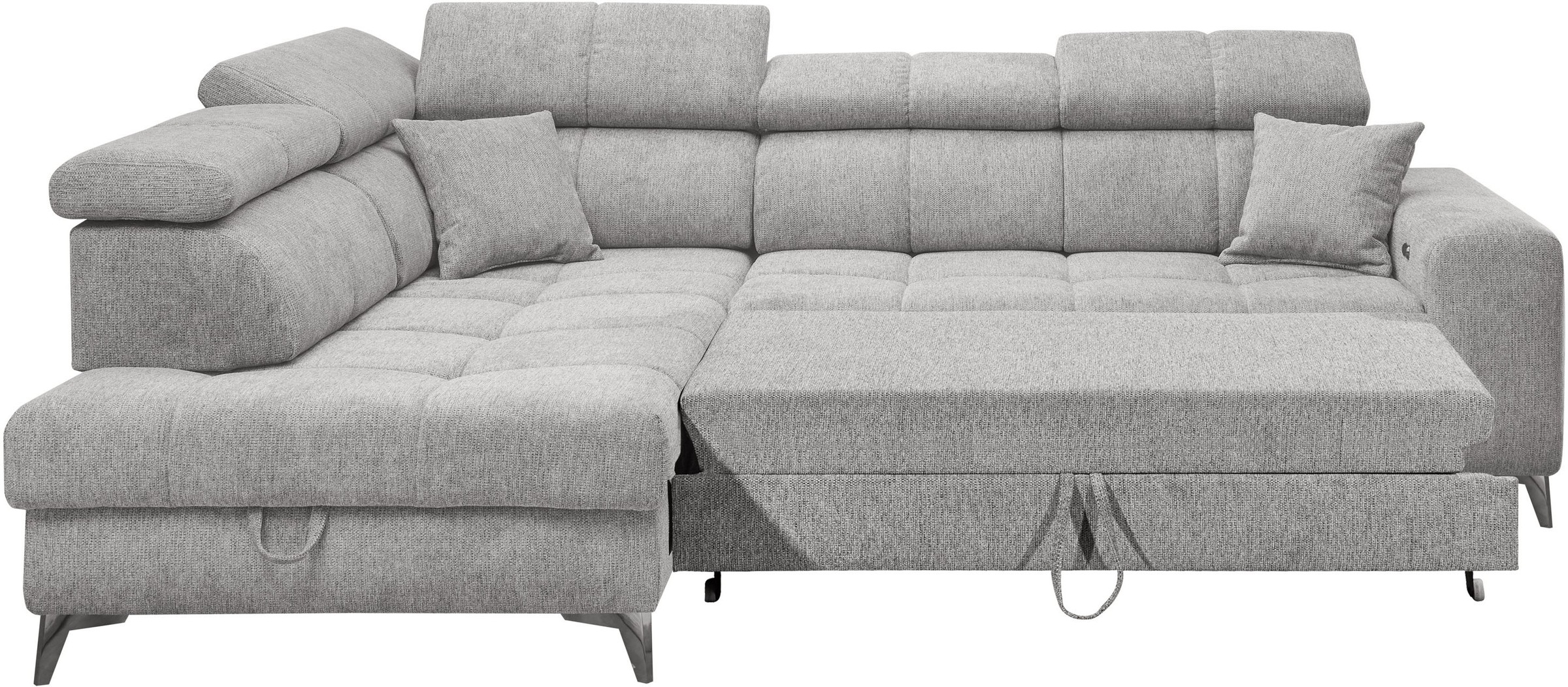 ED EXCITING DESIGN Ecksofa »Sydney L-Form«, mit Bettfunktion, Bettkasten, Kopfteilverstellung & 2 Zierkissen