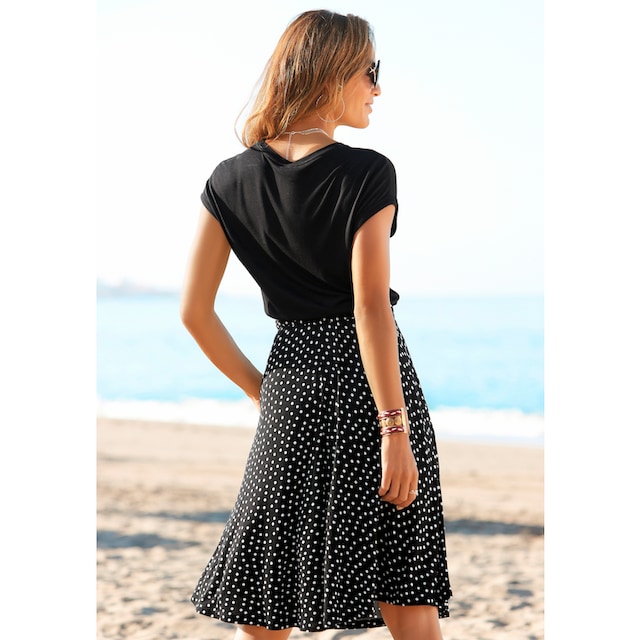 Beachtime Jerseykleid, mit Paperbag-Bund und Taschen, Druckkleid,  sommerlich, elegant online shoppen bei Jelmoli-Versand Schweiz