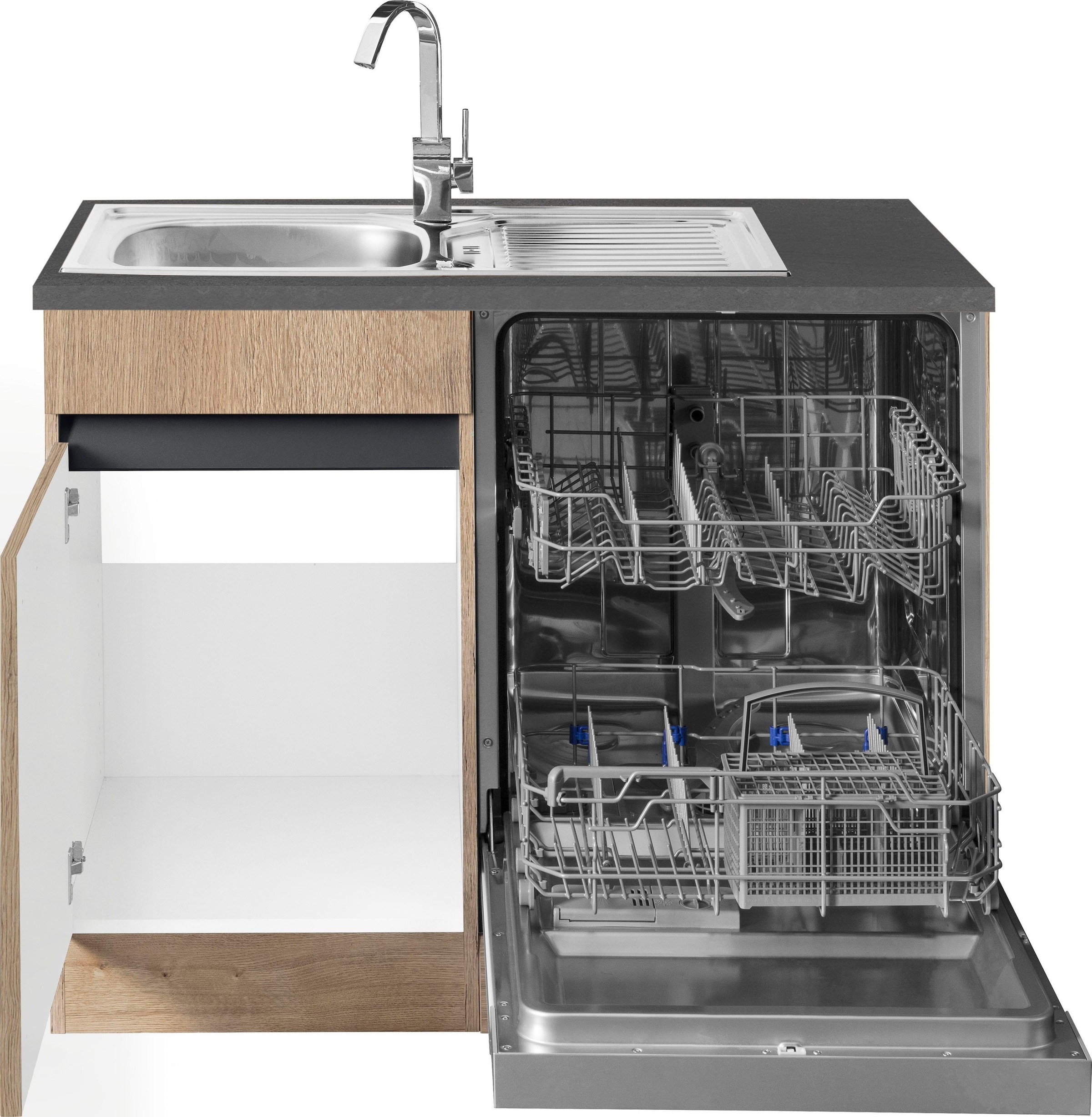 OPTIFIT Winkelküche »Roth«, Stellmasse 300x175 cm, wahlweise mit E-Geräten, mit Apothekerschrank