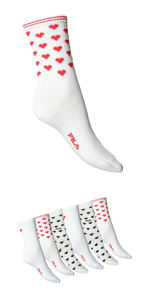 Fila Socken »WOMAN LIFESTYLE NORMAL PLAIN SOCKS« mit Herzdesign