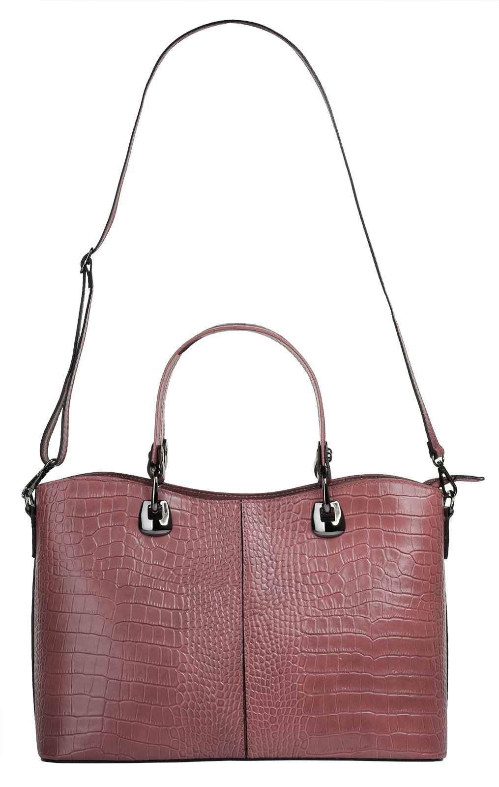 Cluty Henkeltasche, echt Leder, Made in Italy