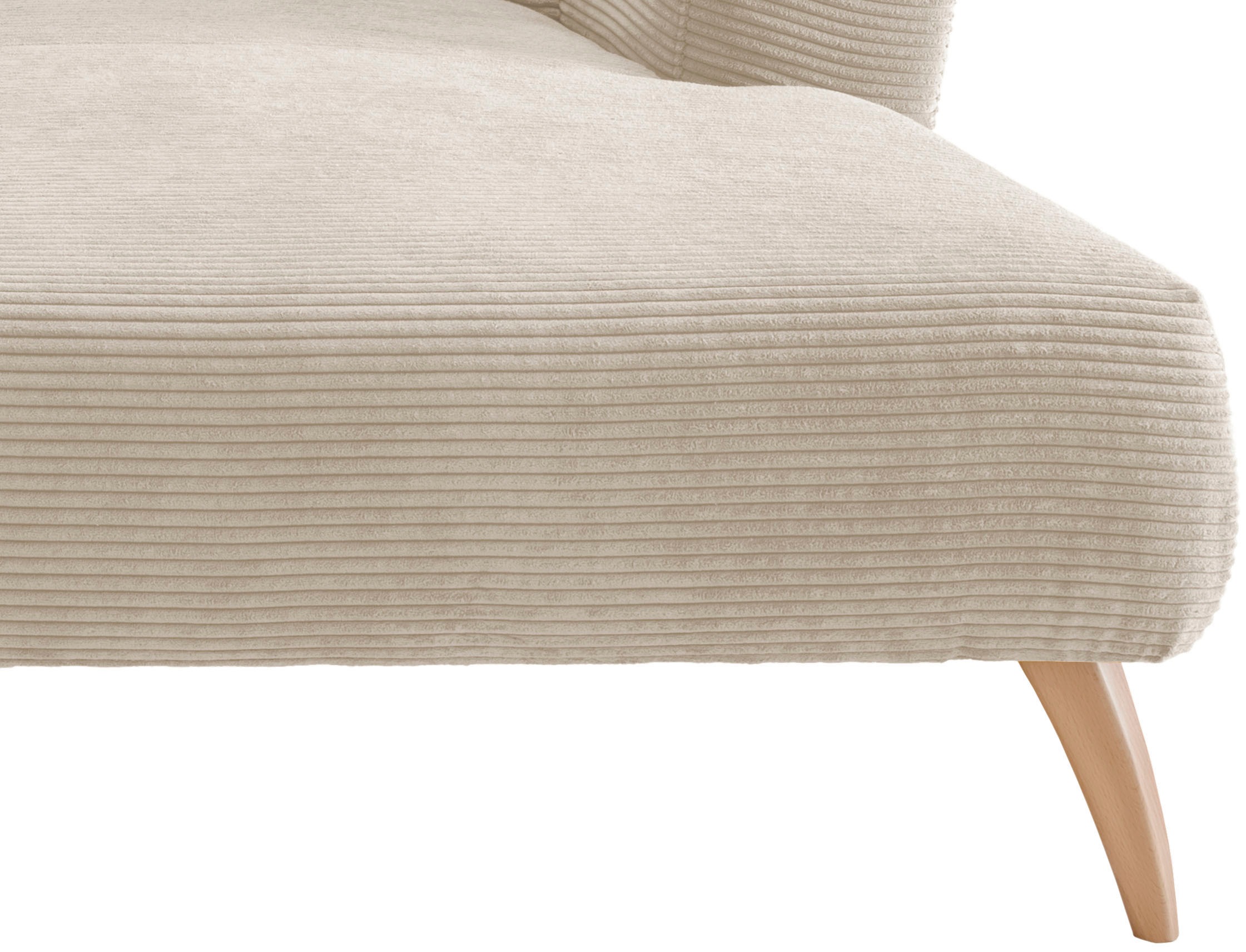 INOSIGN Ecksofa »Colori Polstermöbel mit zeitlos eleganter Rückenführung. L-Form«, Holzfussfarbe wählbar, inkl. 4x Zierkissen