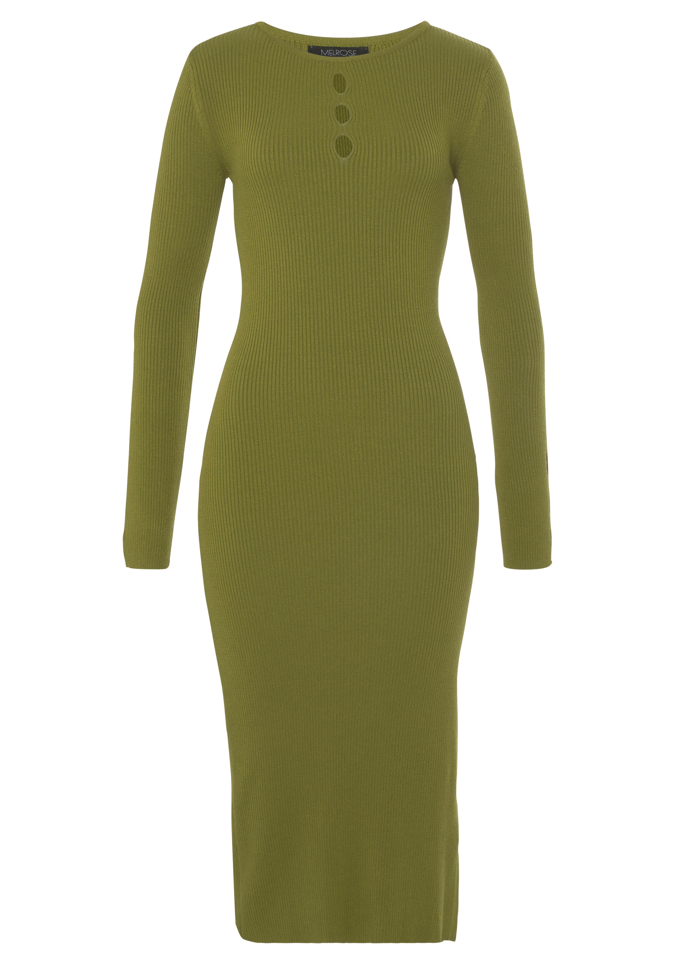 Melrose Strickkleid, in Midi-Länge mit femininen Cut-Outs und seitlichem Schlitz