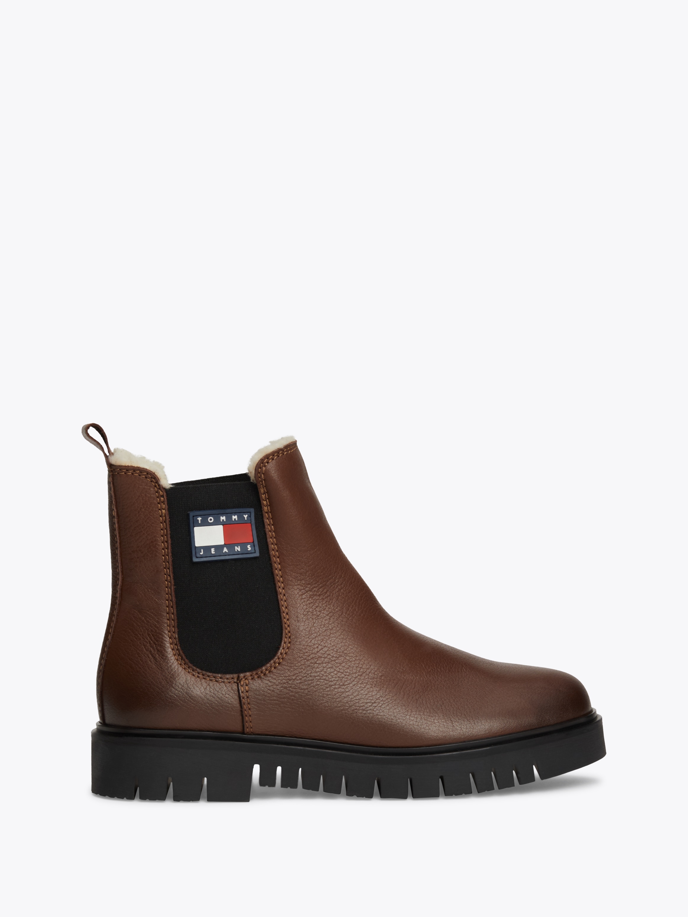 Tommy Jeans Winterboots »TJW CHELSEA BOOT WL«, Blockabsatz, Plateau, Chelseaboots, Schlupfschuh mit seitlichem Logo