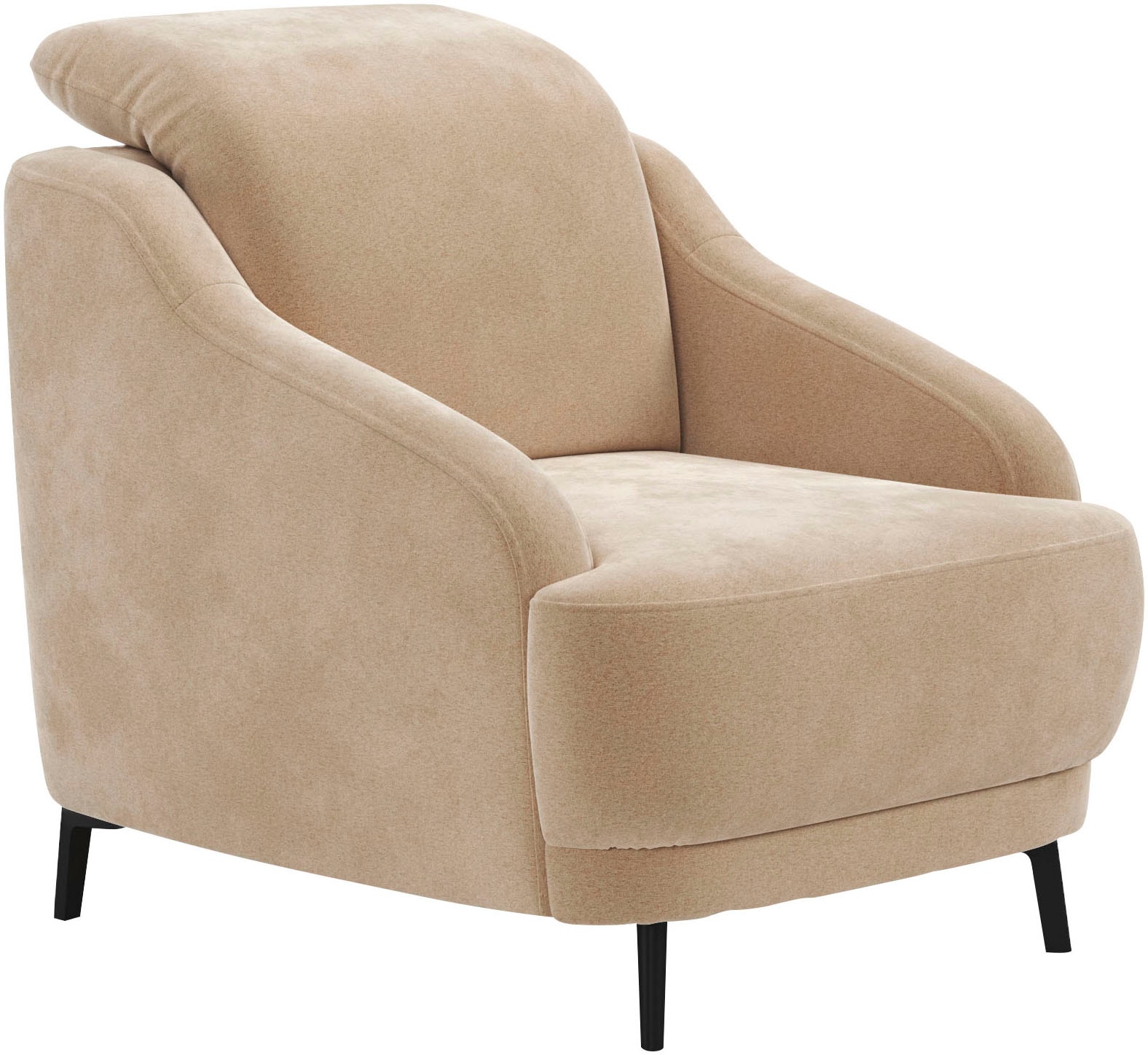 sit&more Sessel »Blues«, (1 St.), mit Metallfüssen, schwarz-matt