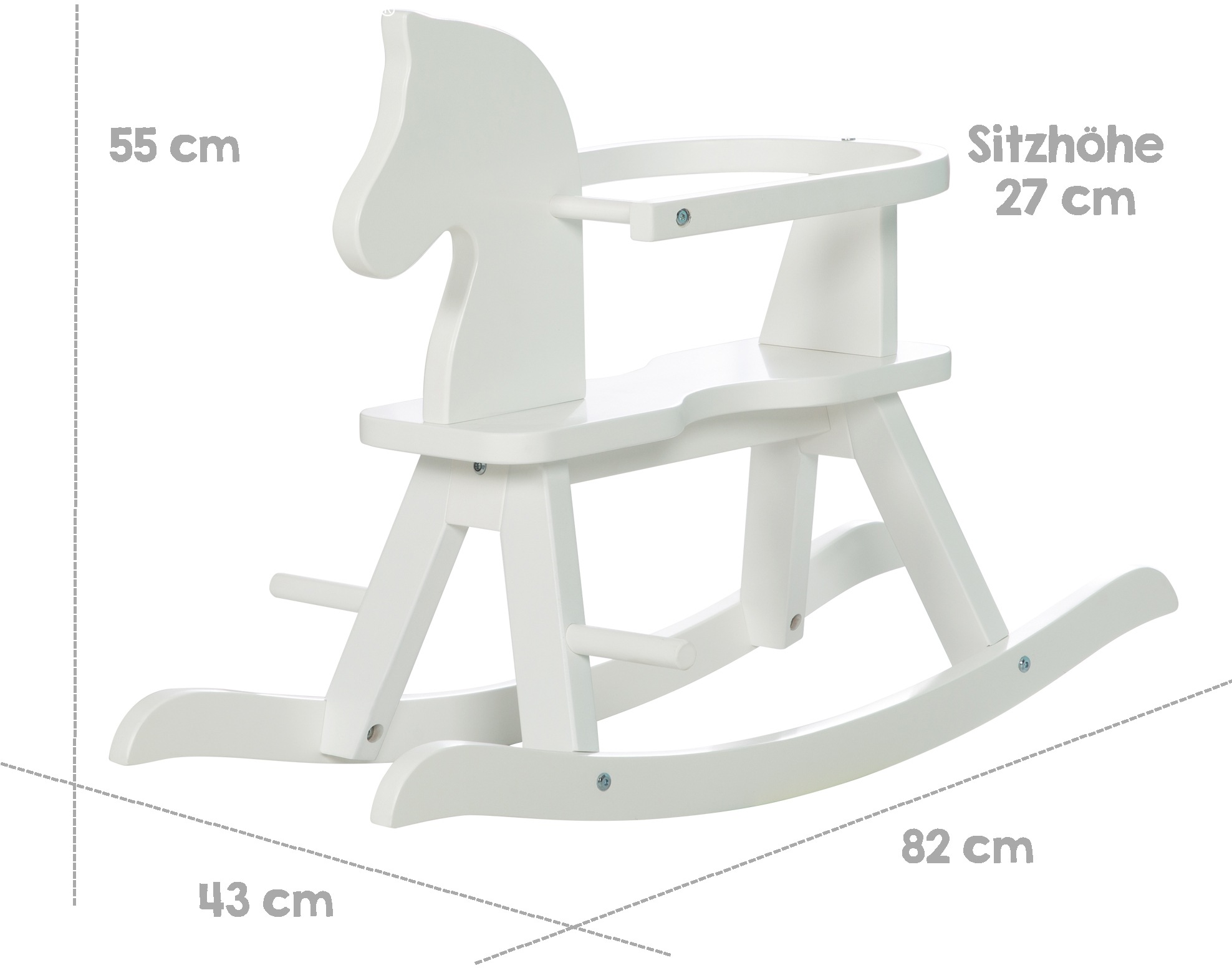 roba Schaukelpferd "weiss" aus Holz