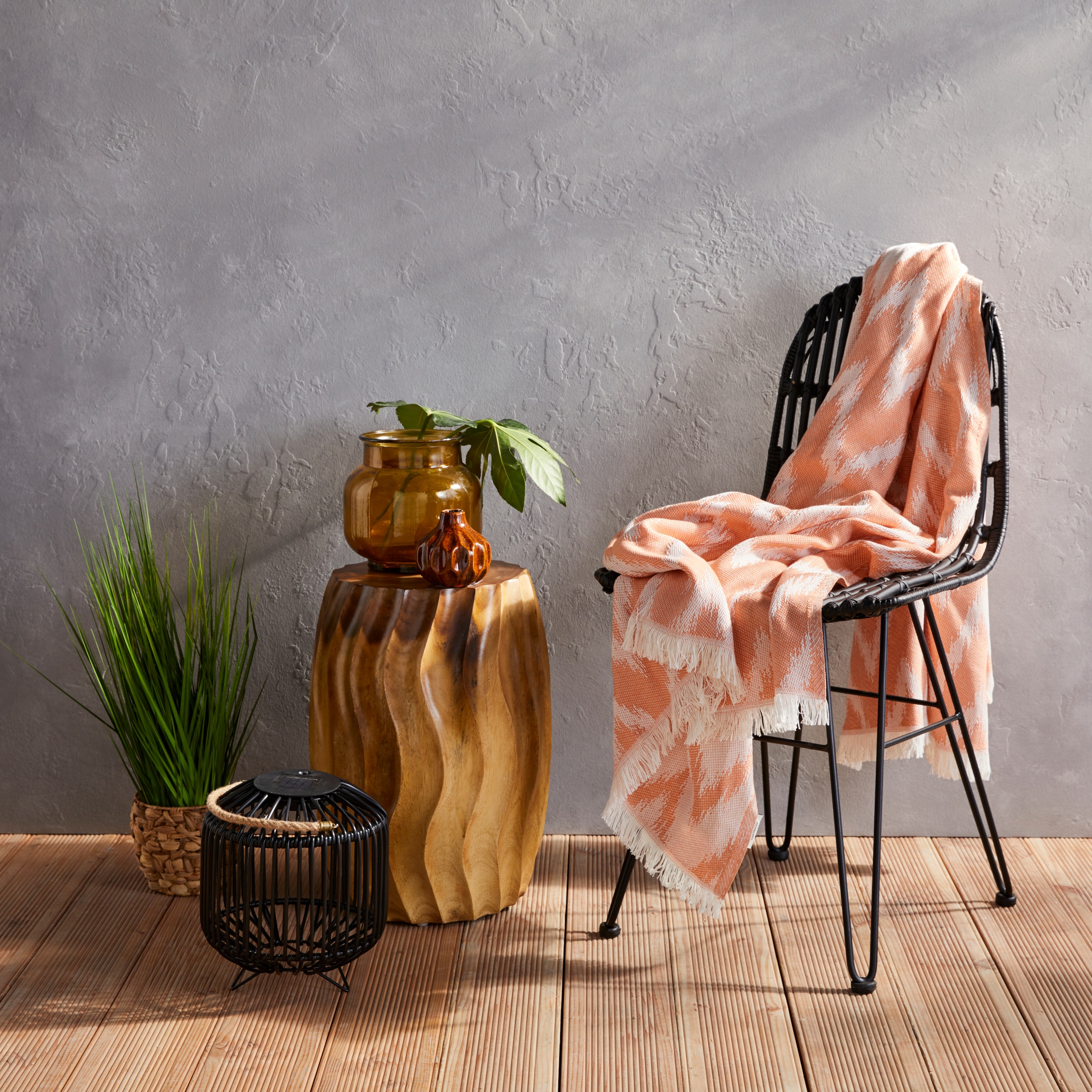 TOM TAILOR HOME Wohndecke »Zig Zag«, mit feinem Fransenabschluss, Kuscheldecke