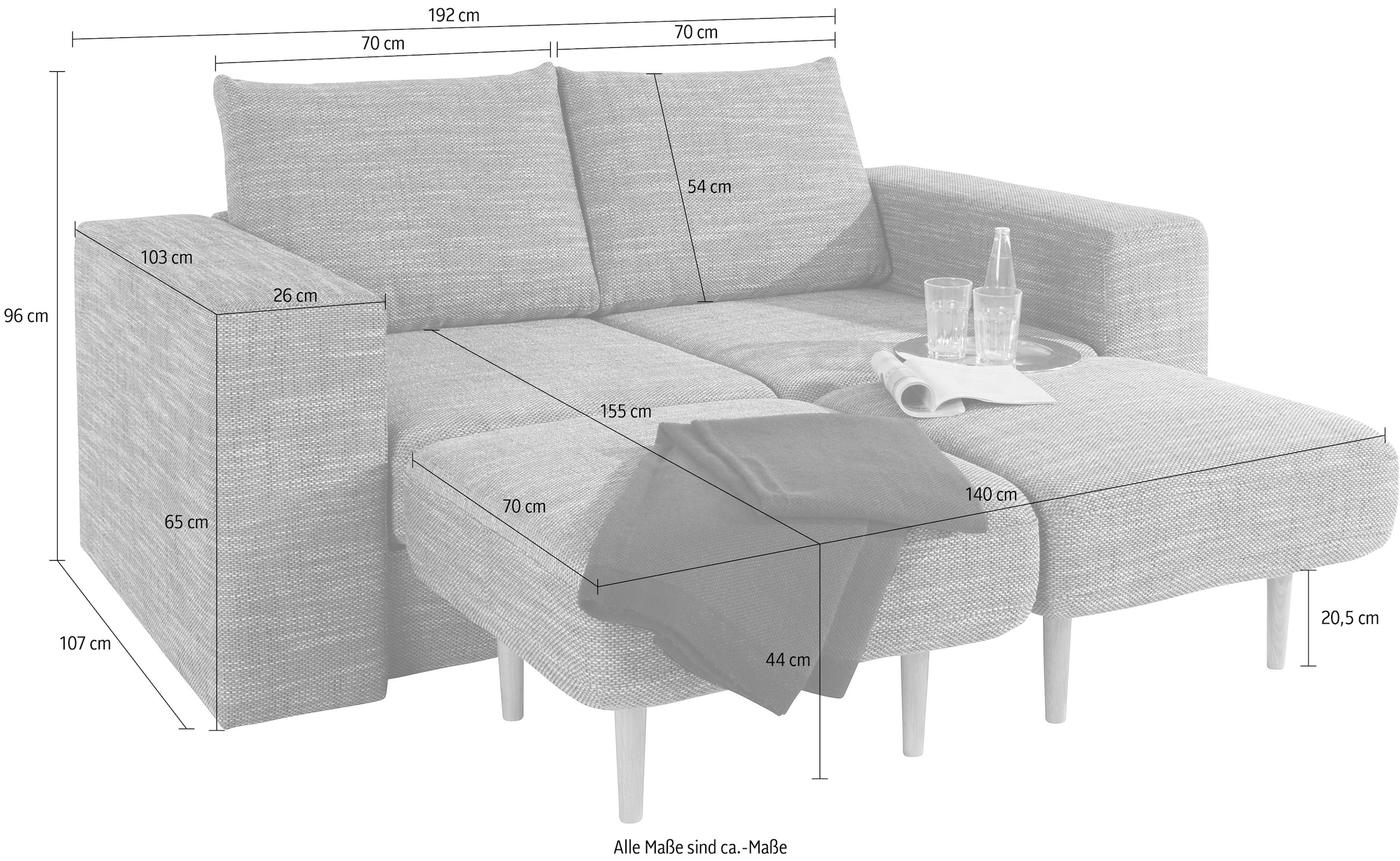 LOOKS by Wolfgang Joop 2,5-Sitzer »Looksv«, Verwandlungssofa: aus Sofa wird Sofa mit 2 Hockern