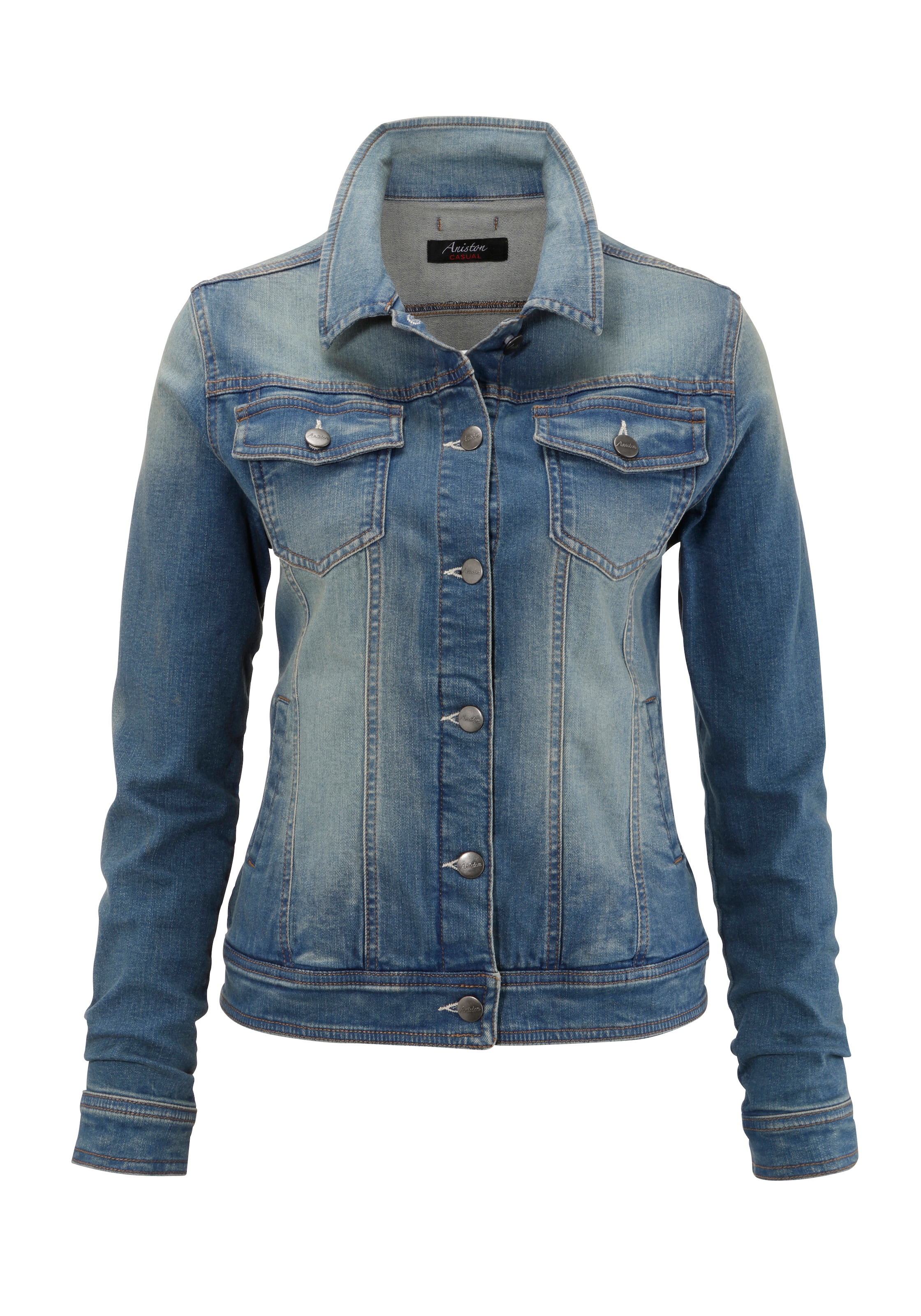 Aniston CASUAL Jeansjacke, in Used-Waschung