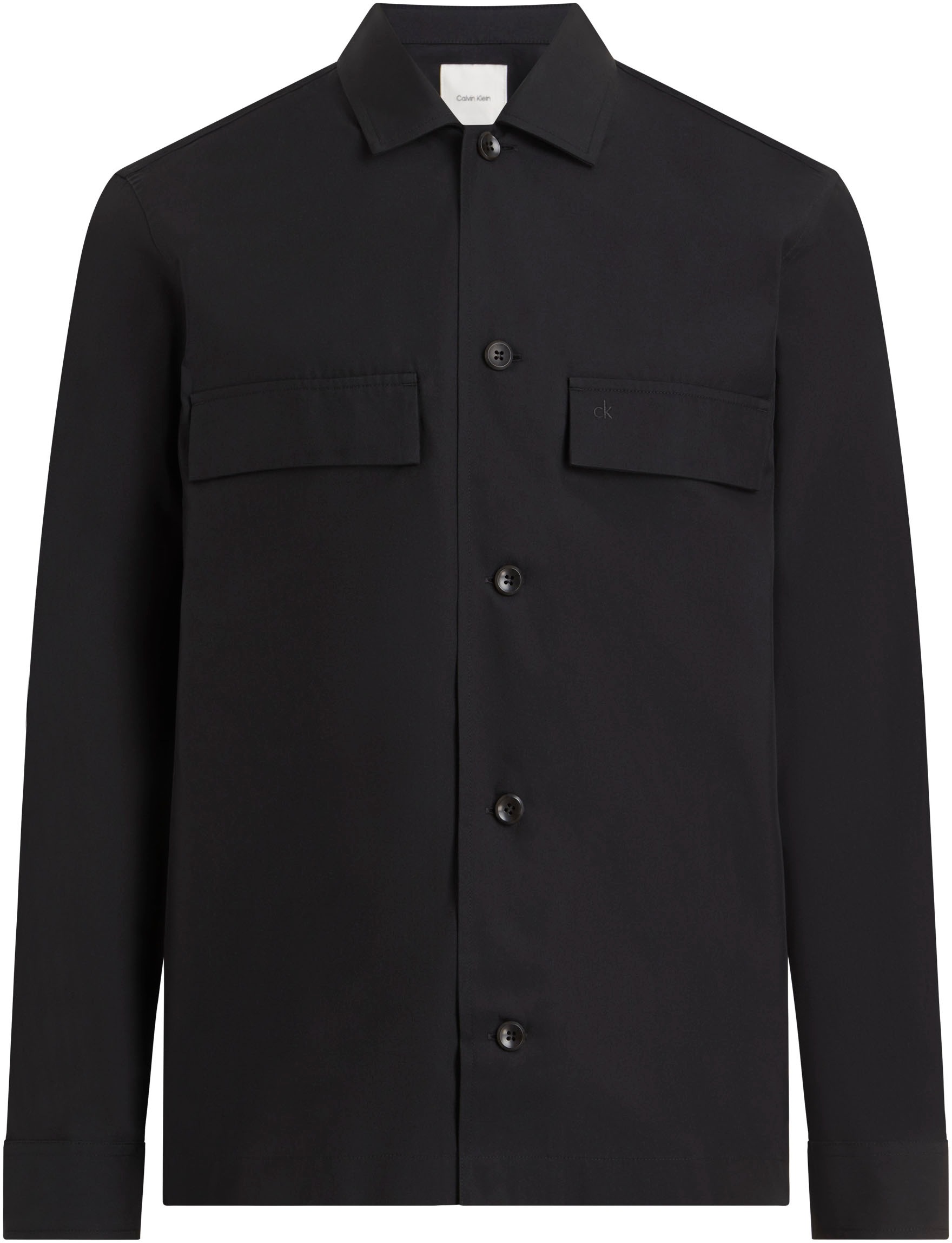 Calvin Klein Langarmhemd »COTTON BLEND OVERSHIRT«, mit Logoprint