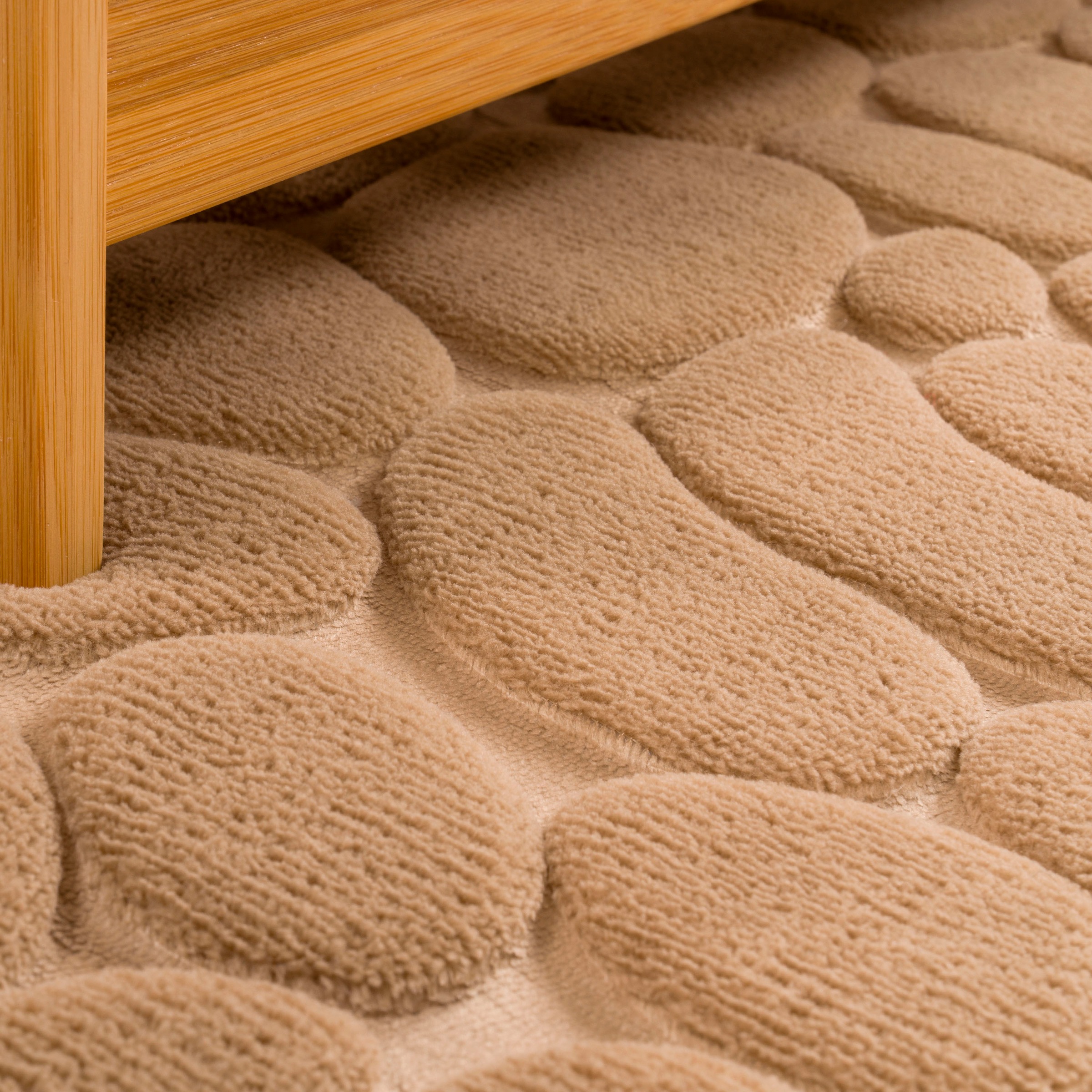 Paco Home Badematte »Corby 256«, Höhe 13 mm, fussbodenheizungsgeeignet, Badteppich, Uni Farben, Motiv Steine, Hoch-Tief Effekt